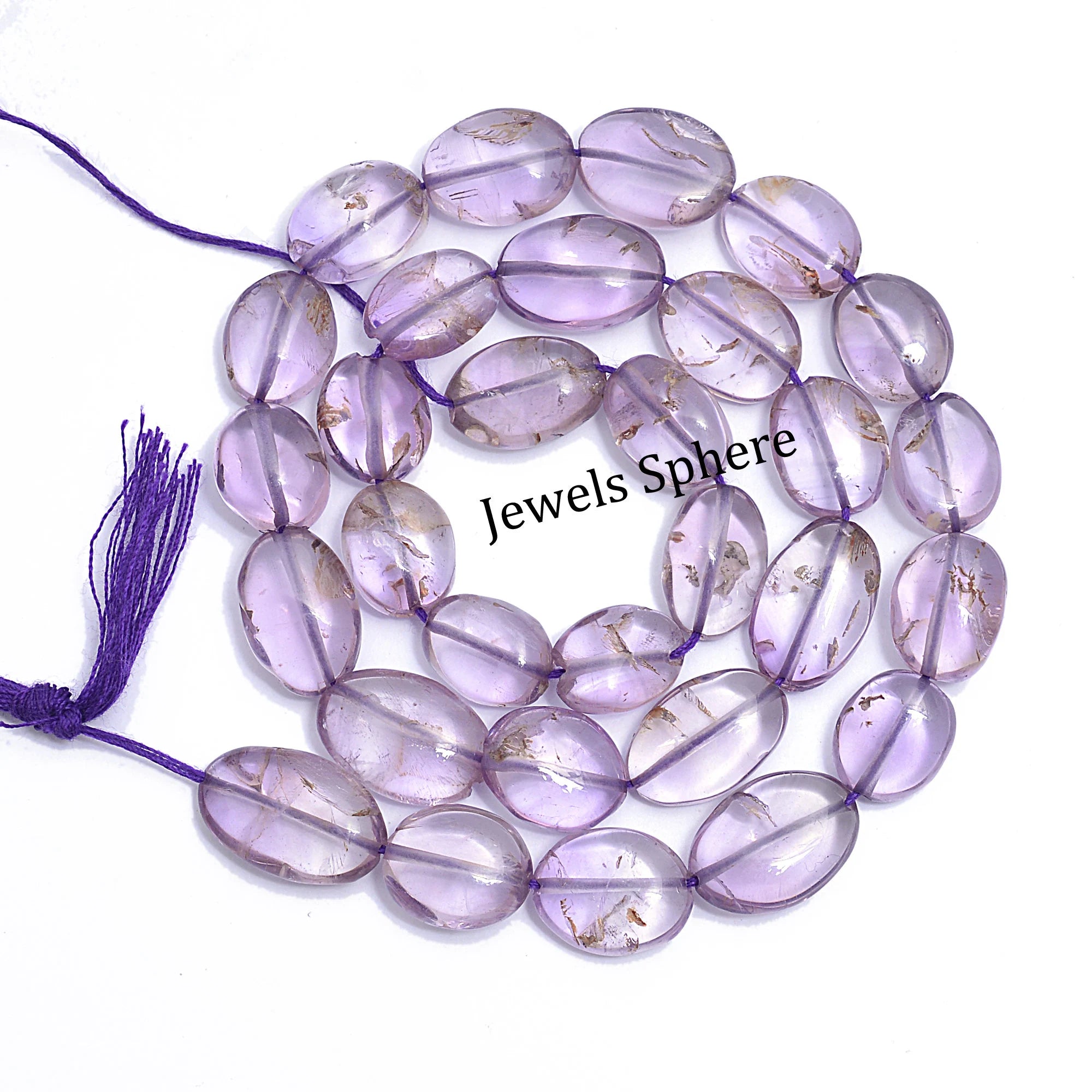 Natural Amethyst Smooth Oval Beads, 8x10 mm To 10x15 mm, SKU418
