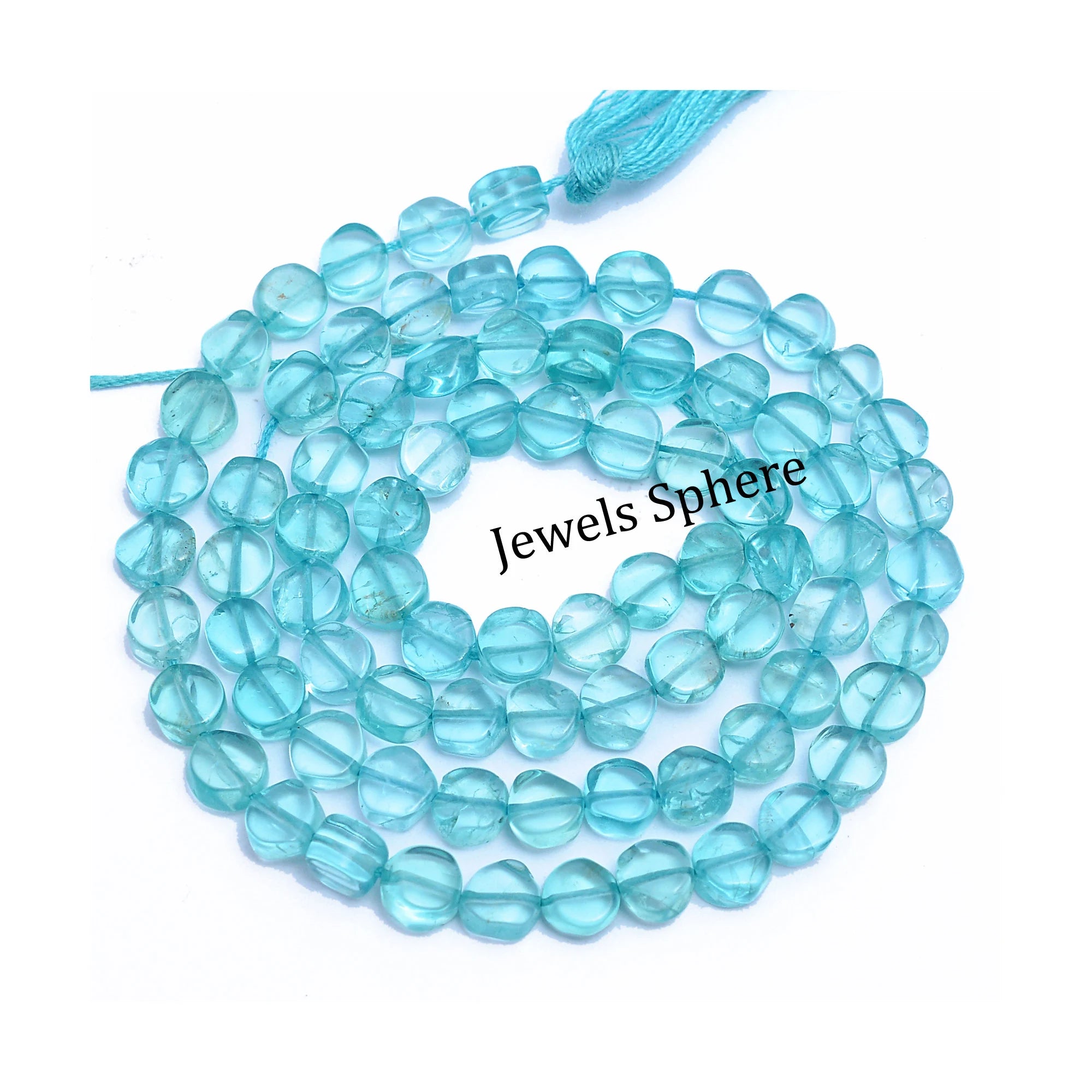AA Quality Sky Apatite Smooth Coin Beads, 4.5 mm To 5 mm, Sky Apatite Coin, Apatite Coin Jewelry Making Gemstone Beads, 15 Inch, SKU368