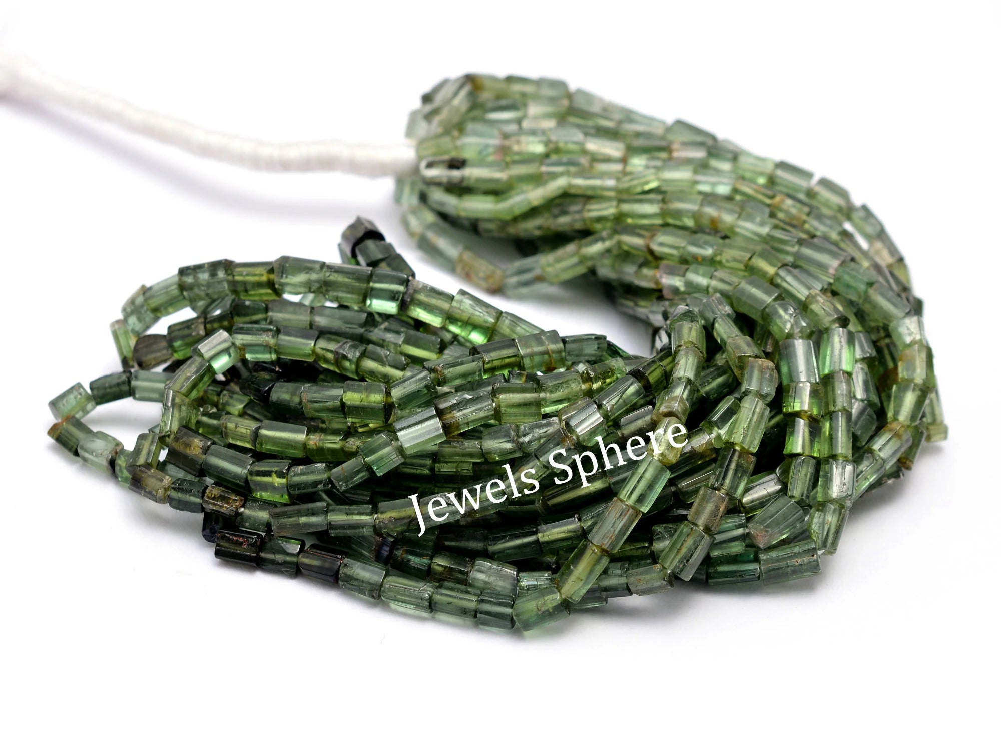 Green Tourmaline Beads, Smooth Tube Beads, 3x5 - 5x9 mm Beads, SKU859