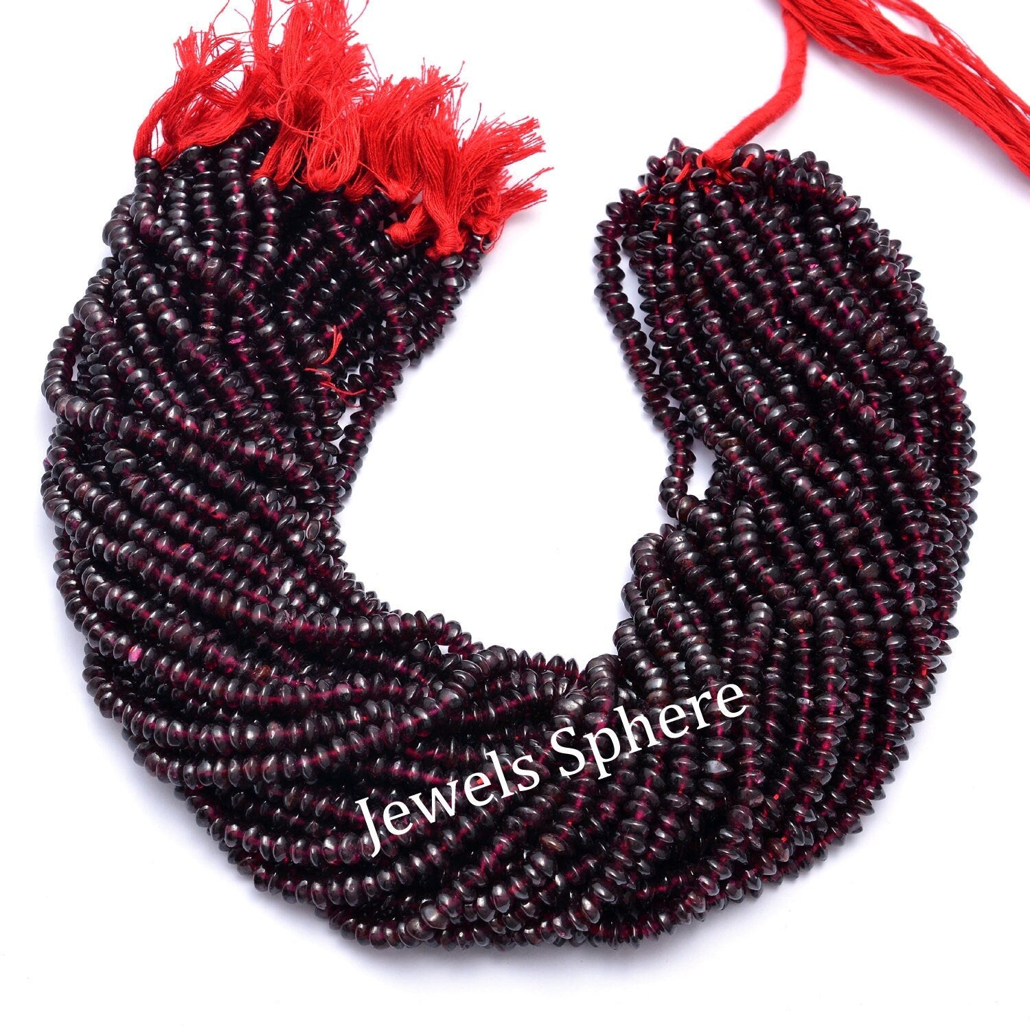 Natural Garnet Smooth Saucer Beads, 4 mm To 5mm, SKU252