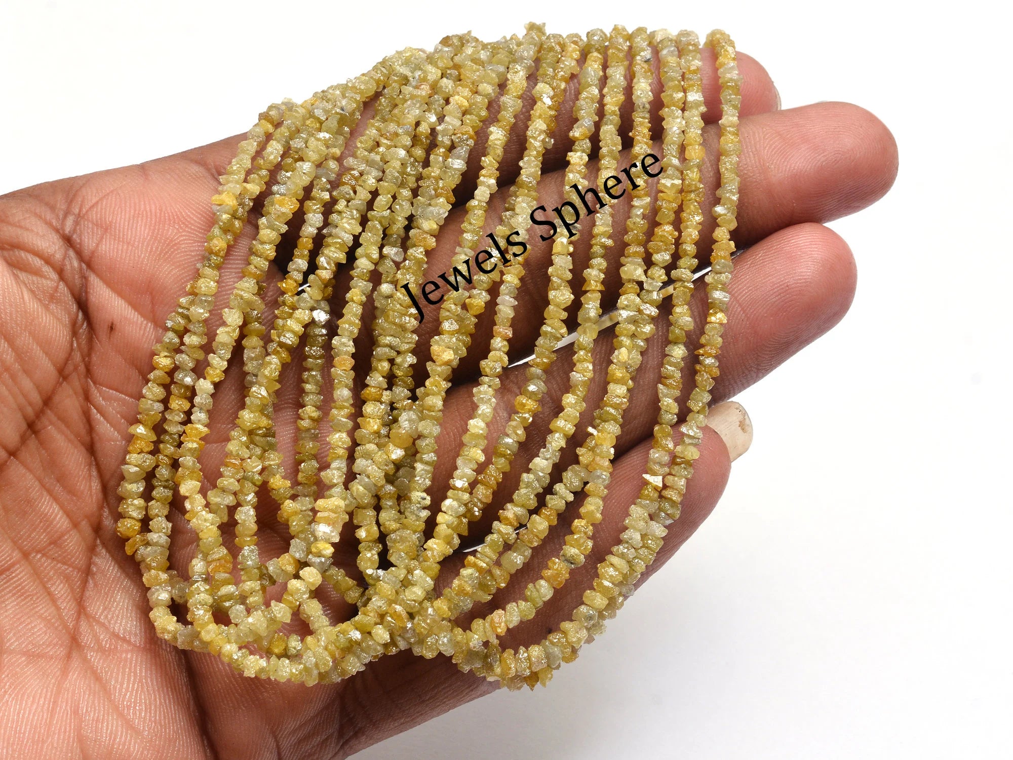 AA Quality Yellow Diamond Uncut Beads, Raw Diamond Beads, SKU820
