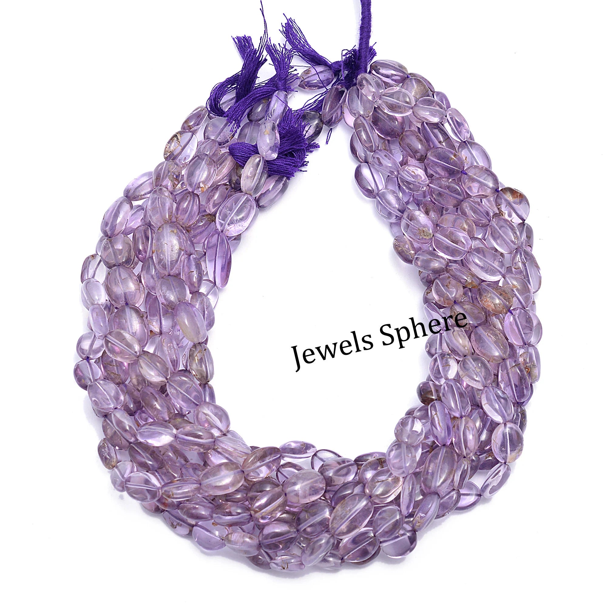 Natural Amethyst Smooth Oval Beads, 8x10 mm To 10x15 mm, SKU418