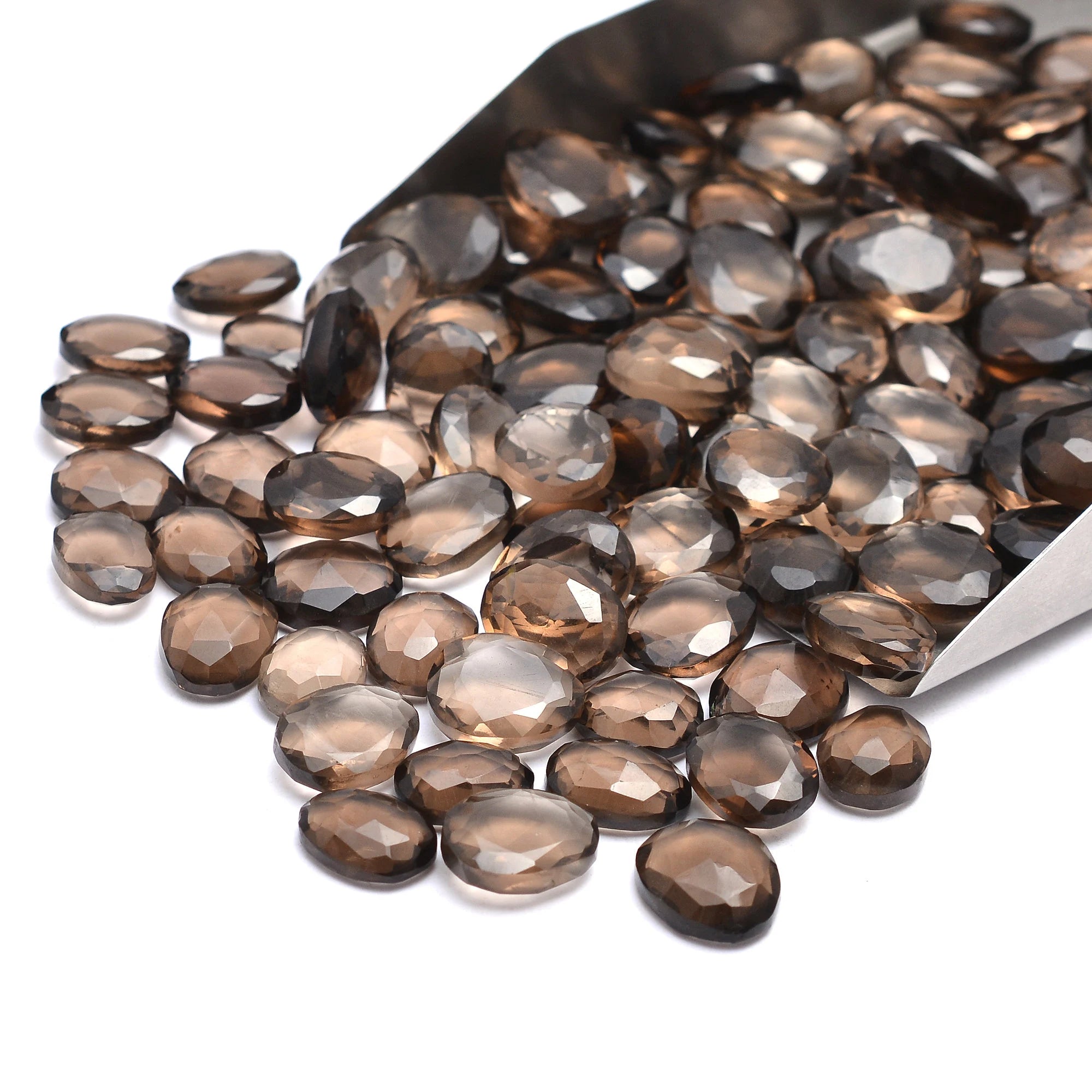 Smoky Quartz Organic Rosecut Loose Gemstone, 8 mm To 13 mm, SKU712