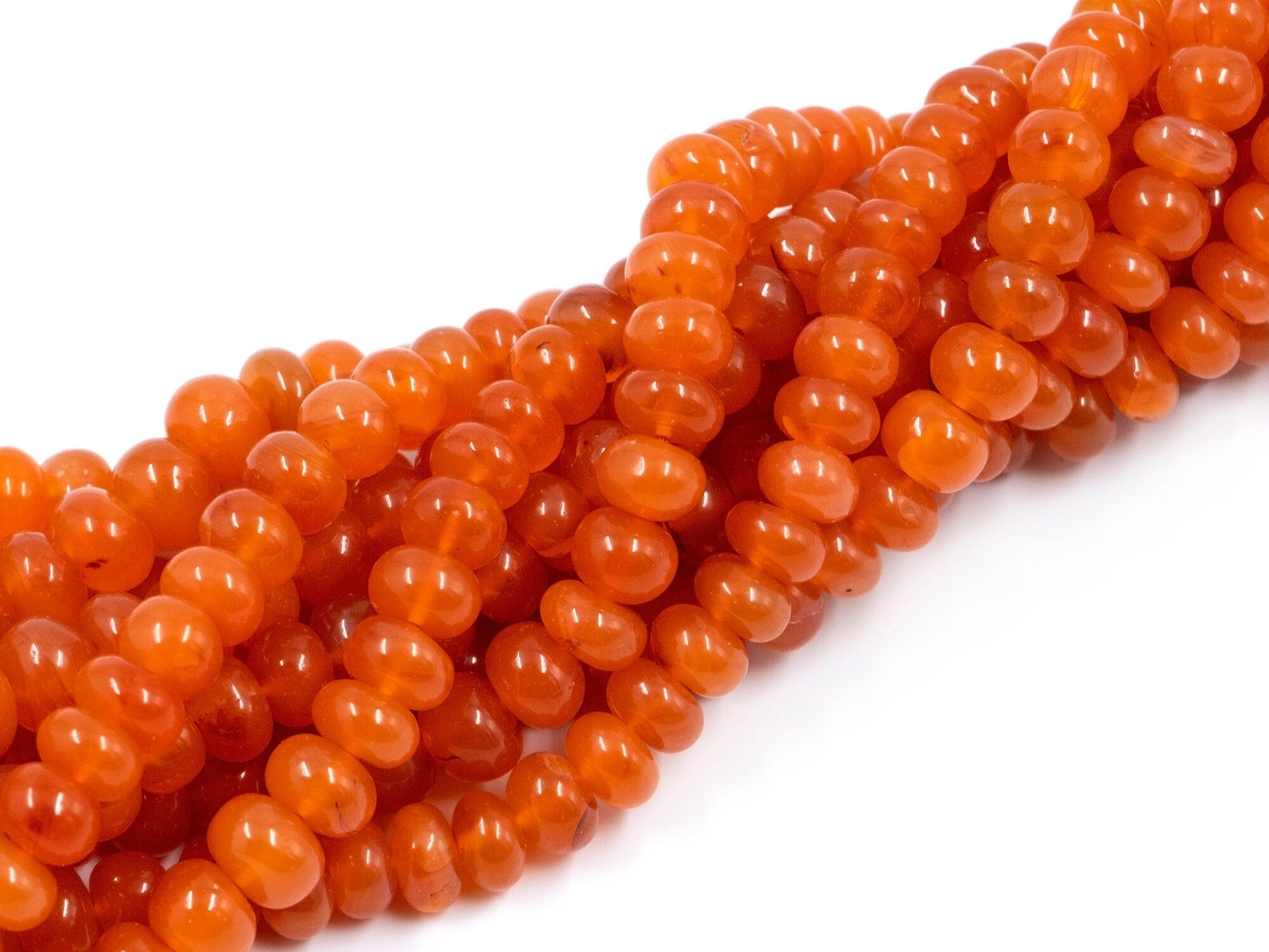 Orange Carnelian Smooth Rondelle Beads, 6 mm To 9 mm, Carnelian Rondelle Beads, Carnelian Beads, Carnelian Jewelry Making Beads