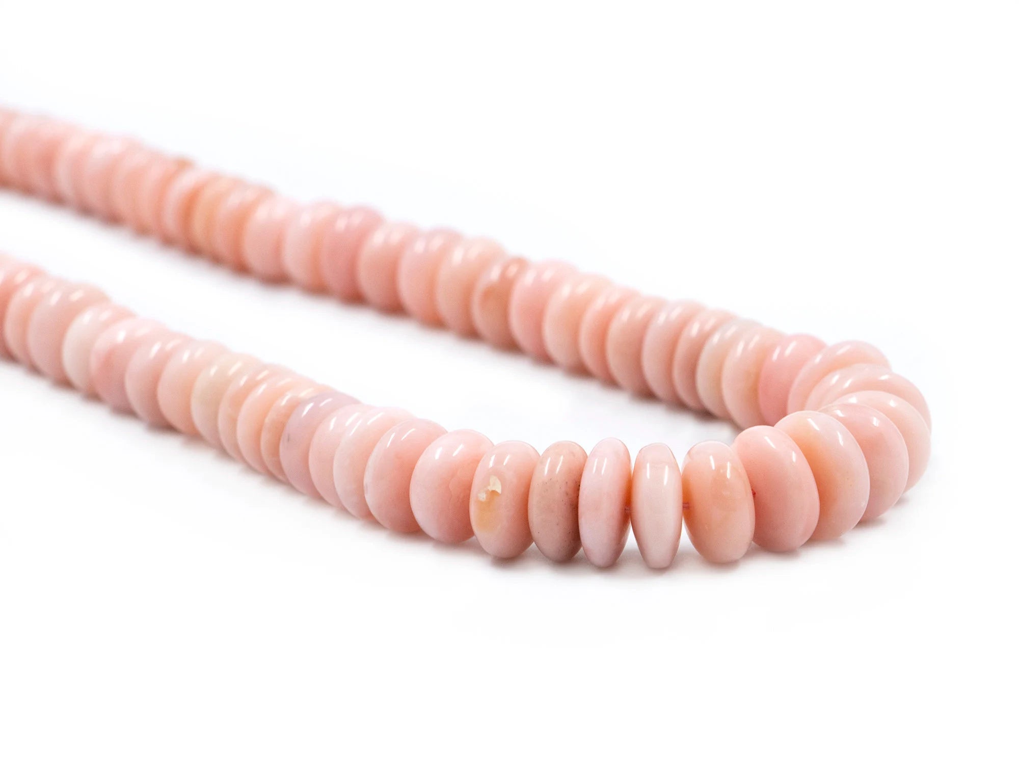 Natural Pink Opal Smooth Rondelle Beads, 7 mm To 10 mm, Pink Opal Beads, Pink Opal Jewelry Making Gemstone Beads,18 Inches Strand