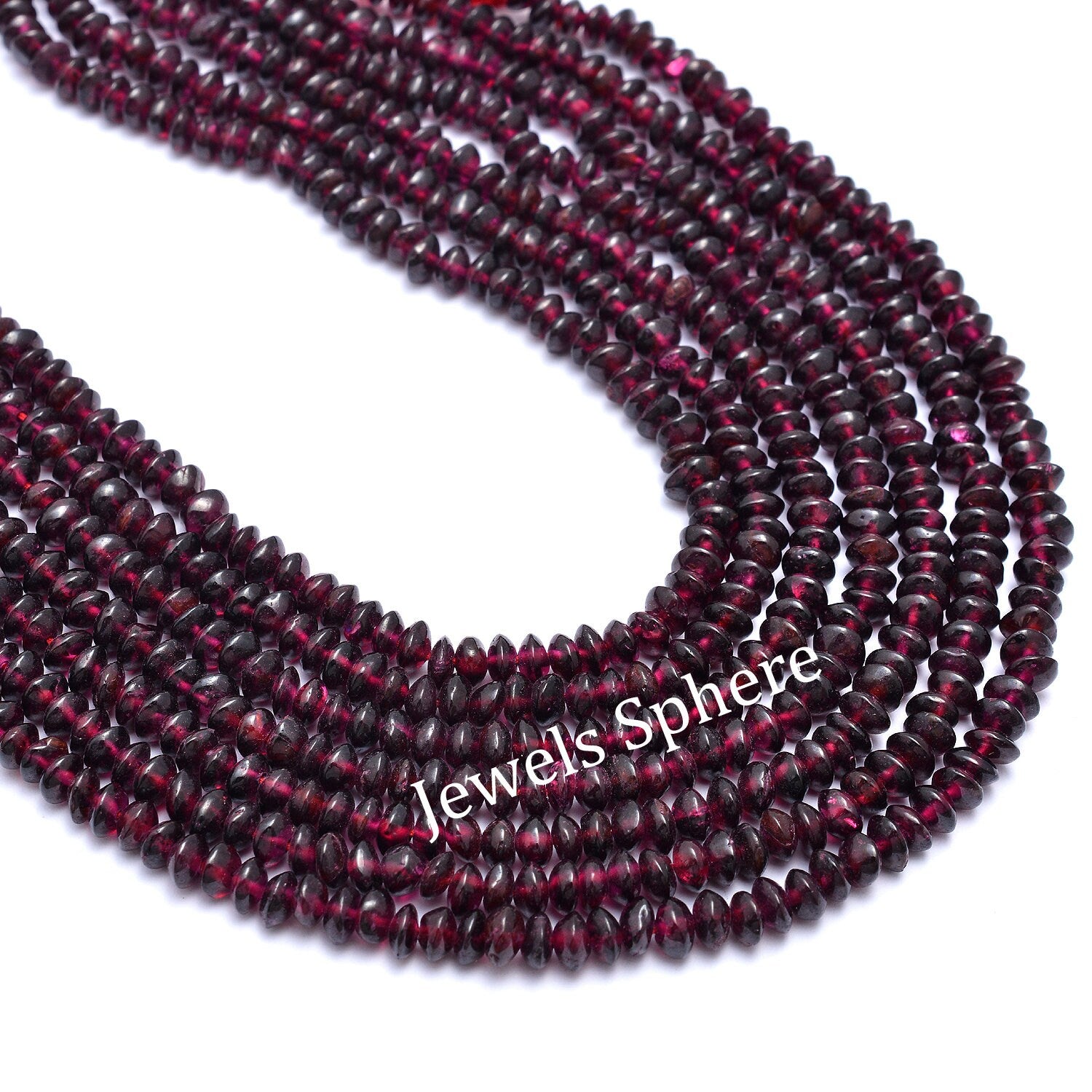 Natural Garnet Smooth Saucer Beads, 4 mm To 5mm, SKU252