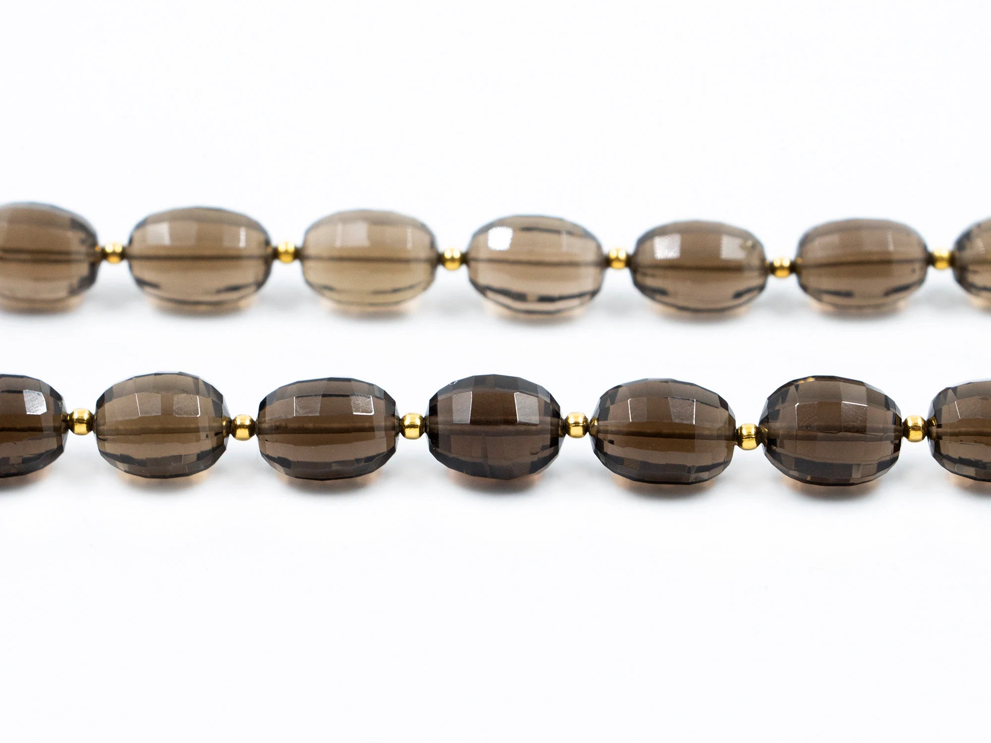 Smoky Quartz Faceted Oval Beads, Smoky Quartz Oval, Quartz Oval Handmade Jewelry Making Gemstone Beads, 9 Inch Strand, SKU 1564
