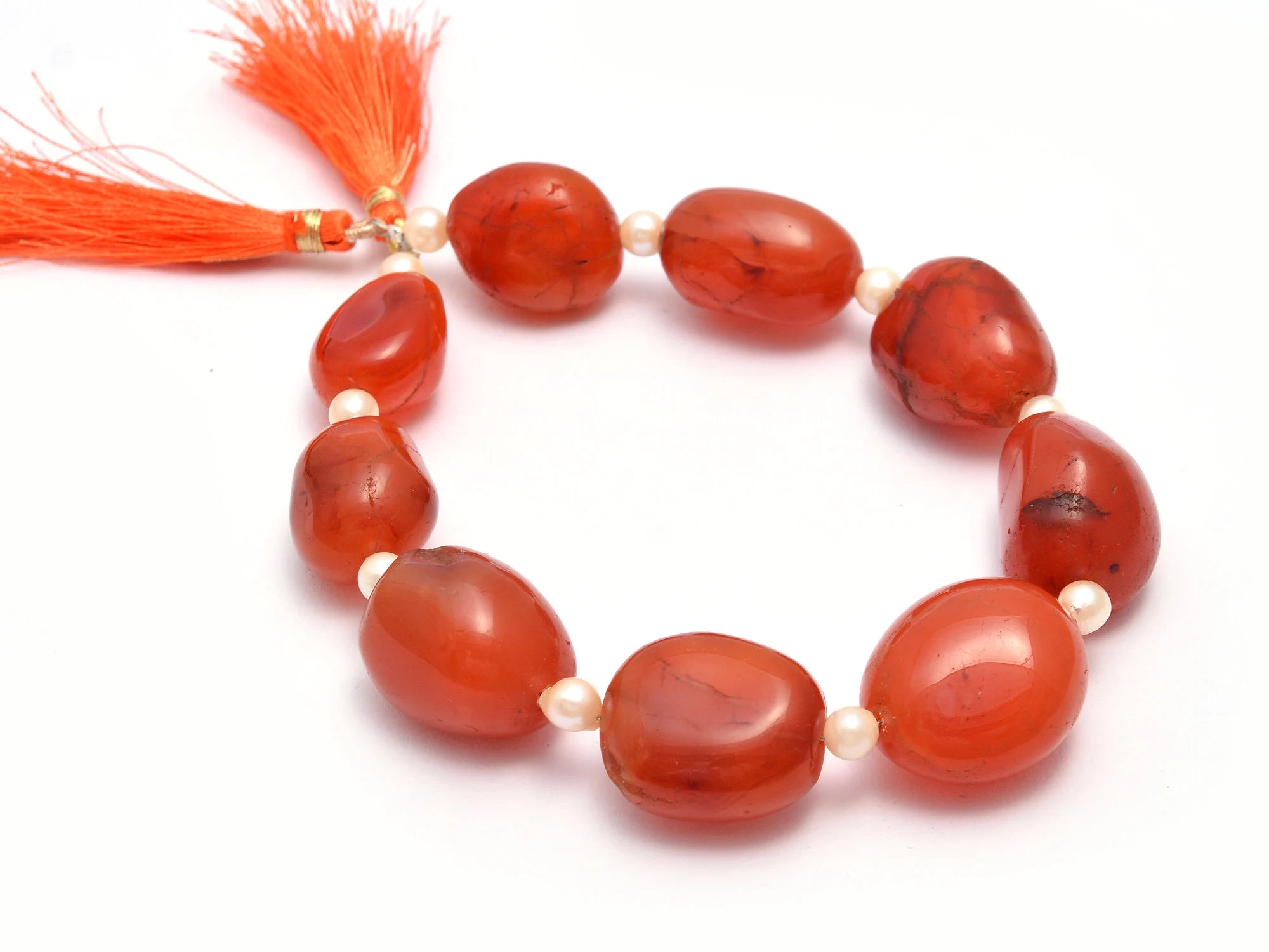 9 Piece Carnelian Smooth Nuggets Beads, Carnelian Plain Nuggets Tumble Beads, SKU956