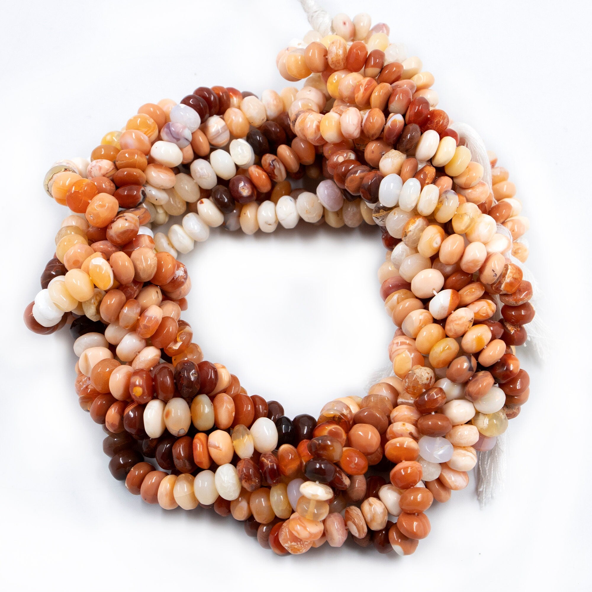 Natural Mexican Fire Opal Smooth Rondelle Beads, Fire Opal Rondelle Beads, Opal Handmade, Jewelry Making Gemstone Beads