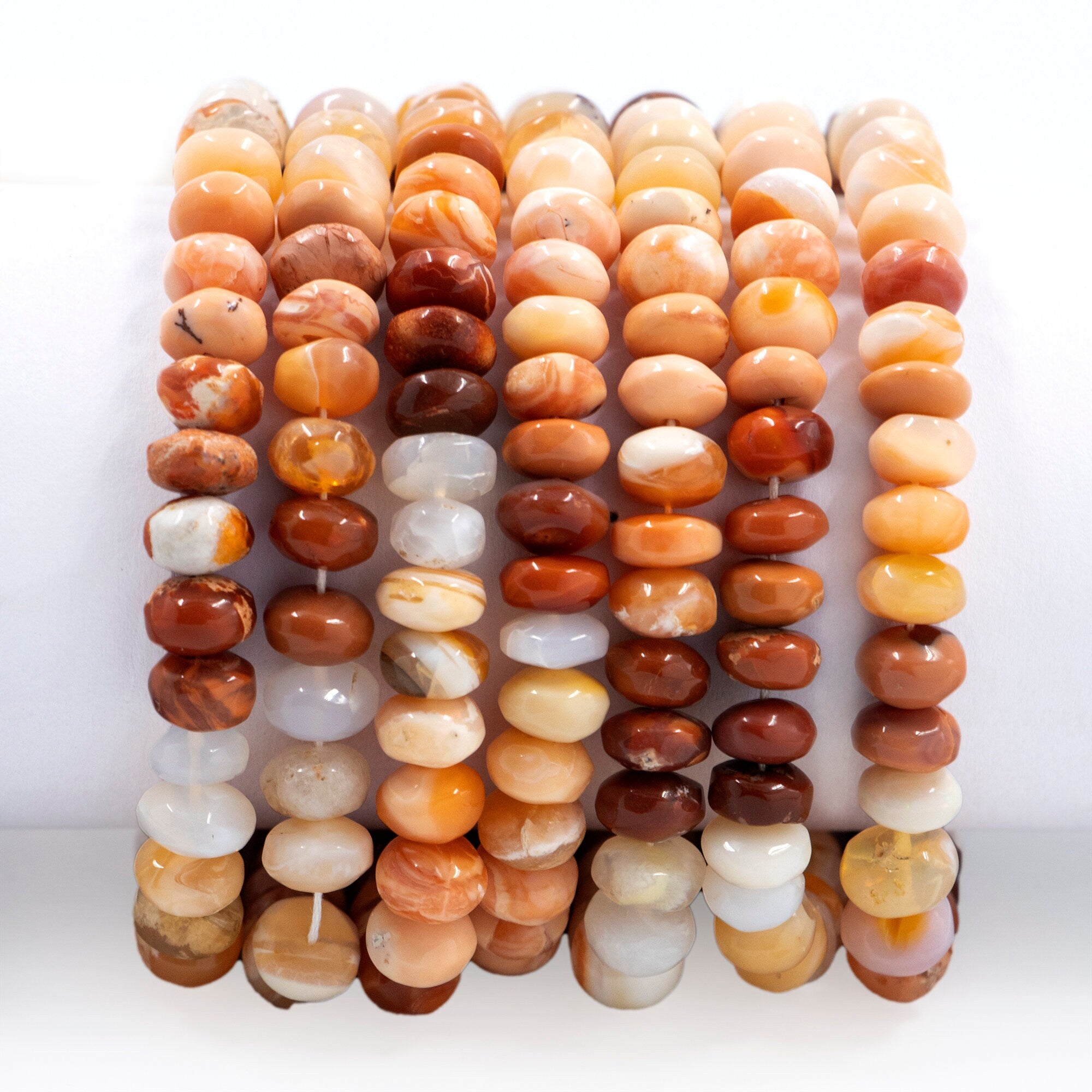 Natural Mexican Fire Opal Smooth Rondelle Beads, Fire Opal Rondelle Beads, Opal Handmade, Jewelry Making Gemstone Beads