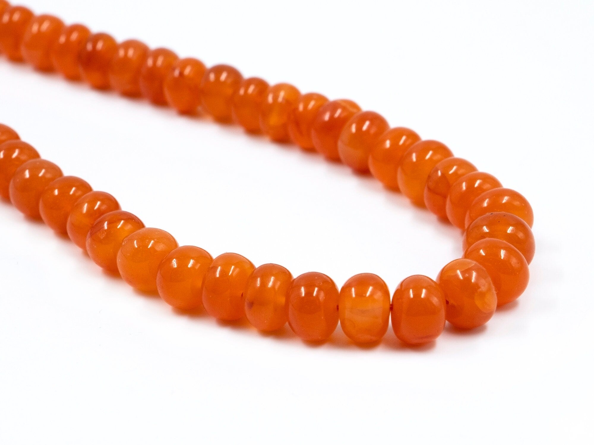 Orange Carnelian Smooth Rondelle Beads, 6 mm To 9 mm, Carnelian Rondelle Beads, Carnelian Beads, Carnelian Jewelry Making Beads