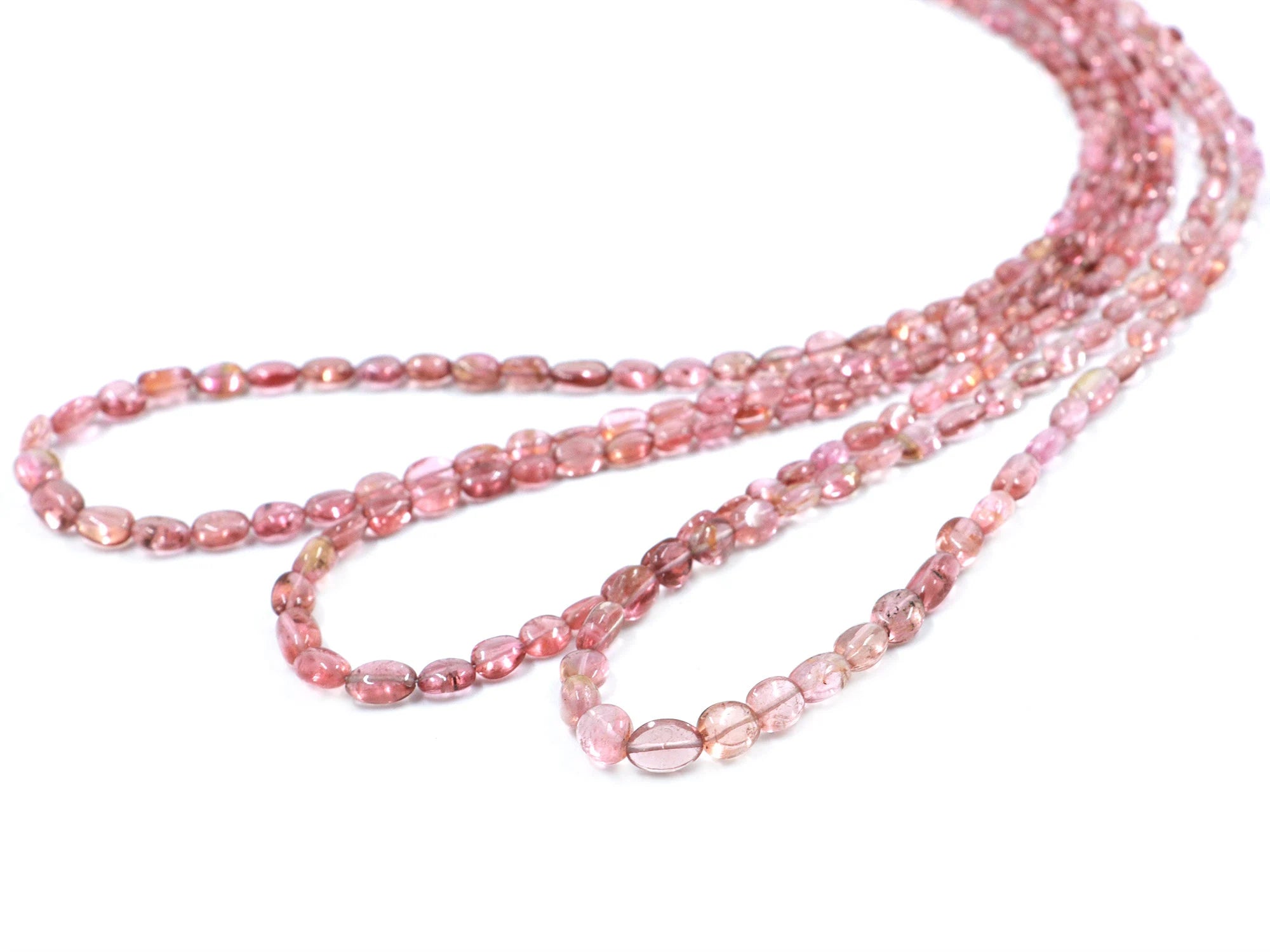 Pink Tourmaline Smooth Oval Beads, 3x3.5 mm To 5x7 mm, Tourmaline Oval, Tourmaline Handmade Jewelry Making Gemstone, 18 Inch Strand
