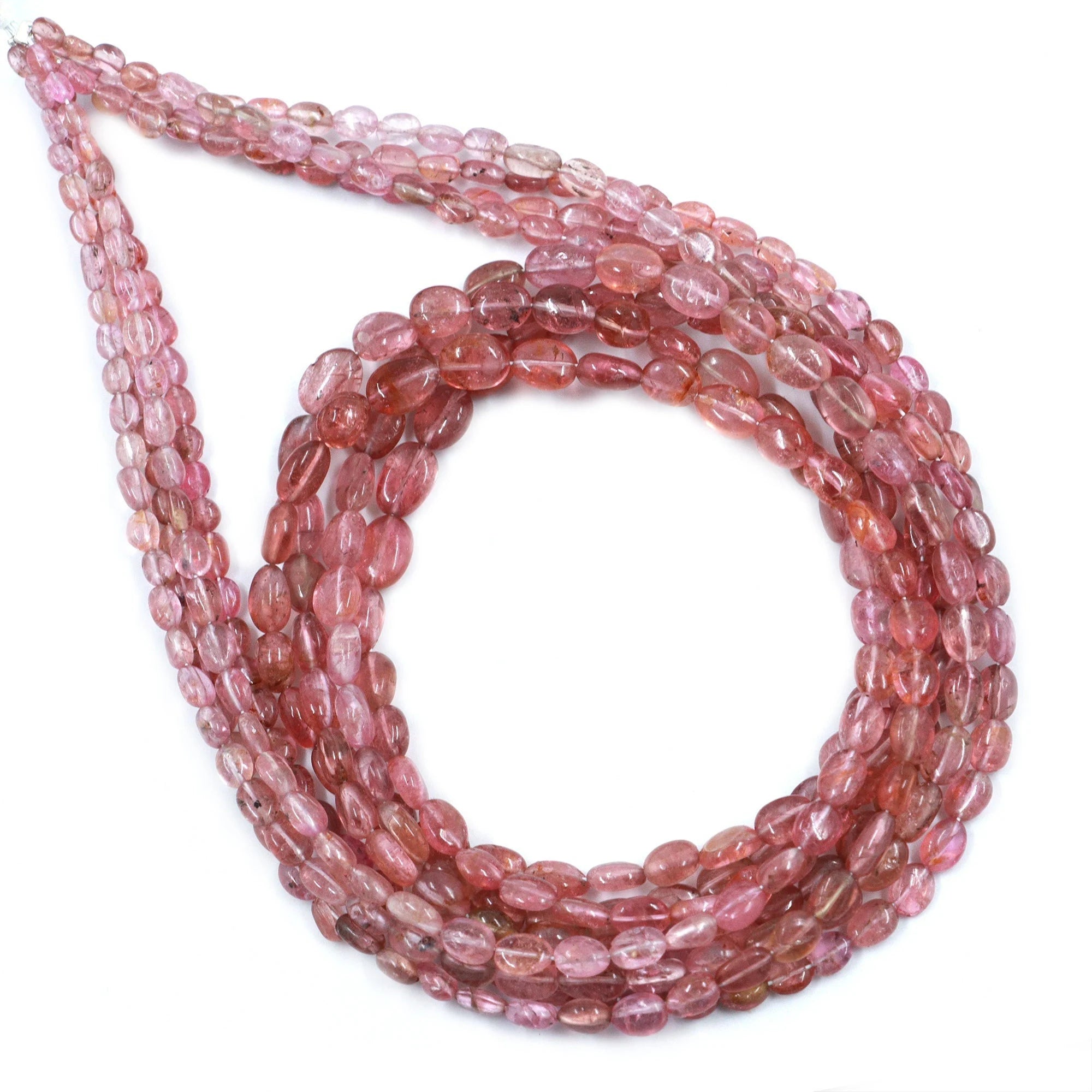 Natural Pink Tourmaline Smooth Oval Beads, 3x3.5 mm To 5x7 mm, Pink Tourmaline Oval, Tourmaline Jewelry Making Gemstone , 18 Inch