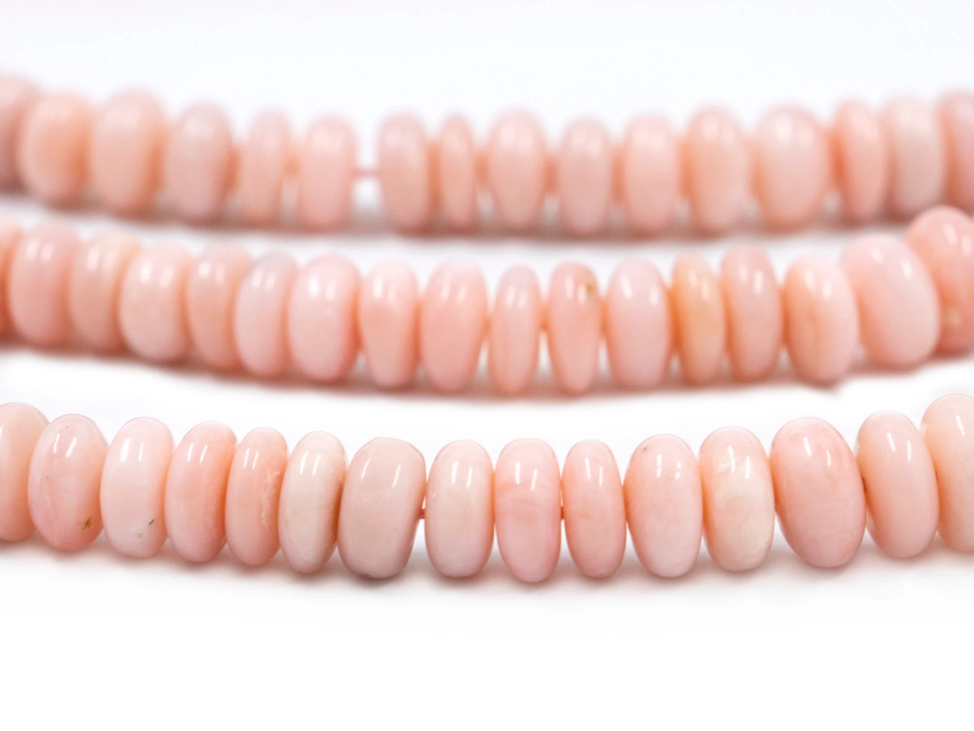 Natural Pink Opal Smooth Rondelle Beads, 7 mm To 10 mm, Pink Opal Beads, Pink Opal Jewelry Making Gemstone Beads,18 Inches Strand
