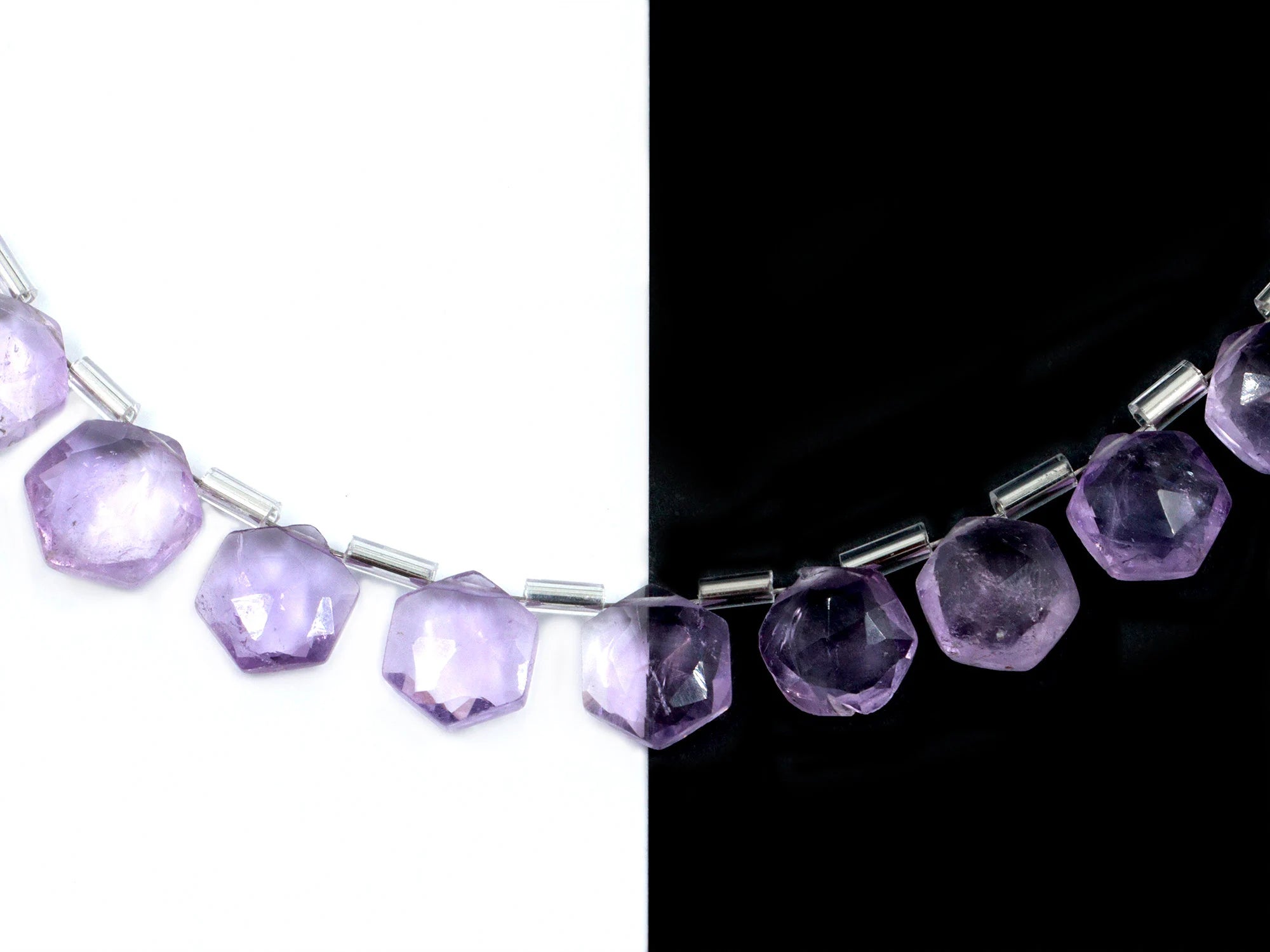 AA Quality Pink Amethyst Faceted Hexagon Beads, Amethyst Hexagon Beads, 6 Corner Hexagon, Jewelry Making Gemstone Beads