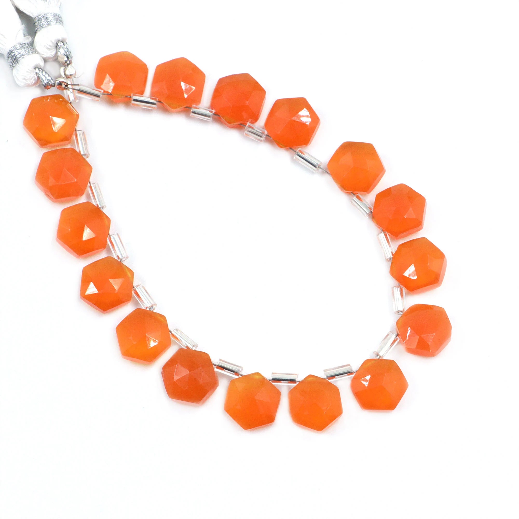 Natural Carnelian Faceted Hexagon Beads, Carnelian Faceted 6 Corner Hexagon, Carnelian Handmade Jewelry Making Gemstone