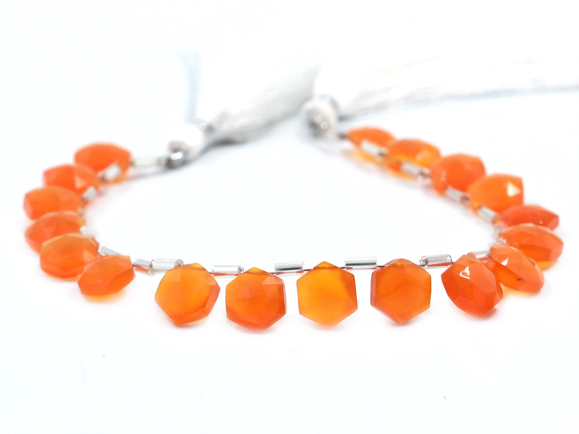 Natural Carnelian Faceted Hexagon Beads, Carnelian Faceted 6 Corner Hexagon, Carnelian Handmade Jewelry Making Gemstone