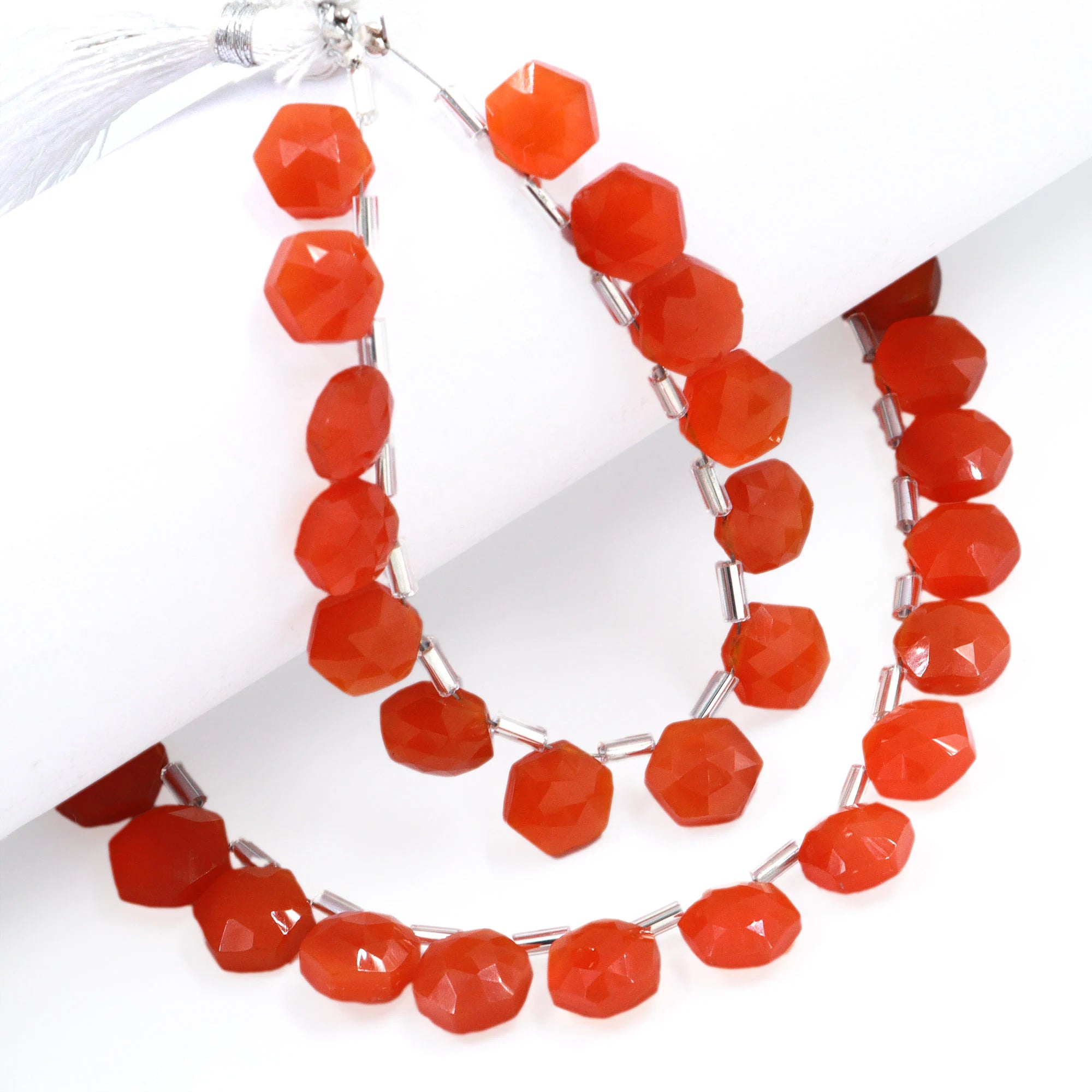 Natural Carnelian Faceted Hexagon Beads, Carnelian Faceted 6 Corner Hexagon, Carnelian Handmade Jewelry Making Gemstone