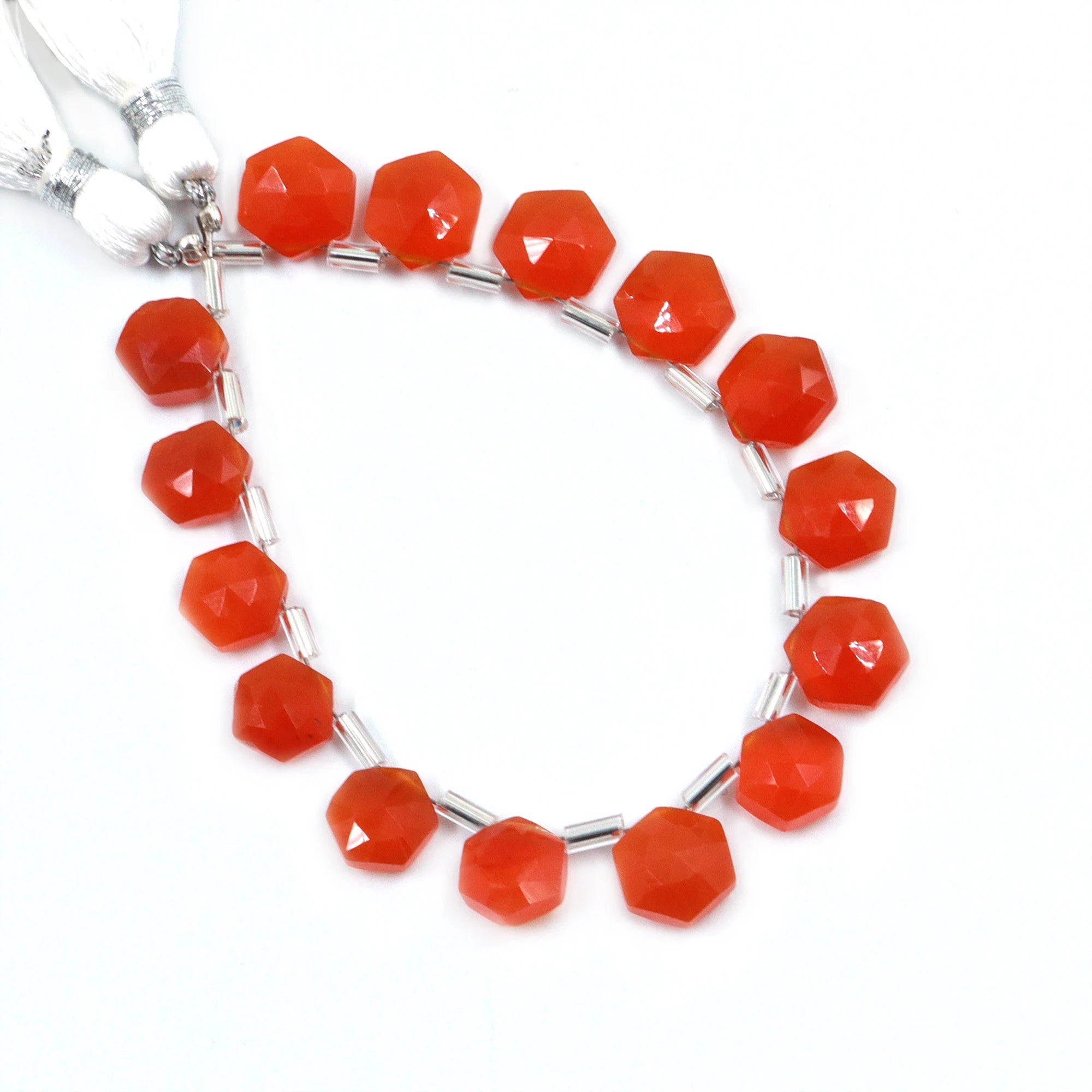 Natural Carnelian Faceted Hexagon Beads, Carnelian Faceted 6 Corner Hexagon, Carnelian Handmade Jewelry Making Gemstone