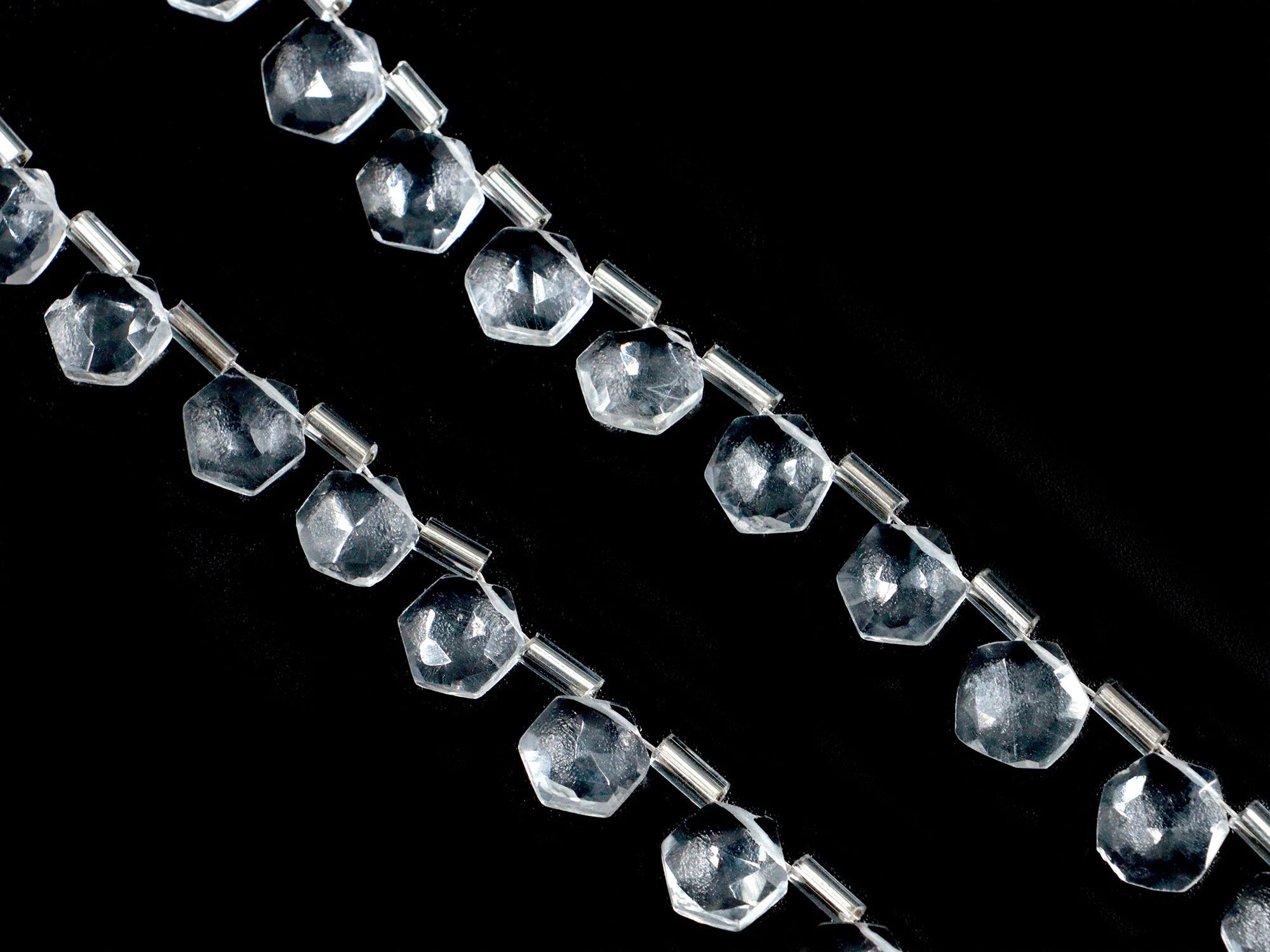 AA Quality Crystal Quartz Faceted Hexagon Beads, Crystal Quartz 6 Corner Hexagon, Crystal Quartz Handmade Jewelry Making Gemstone