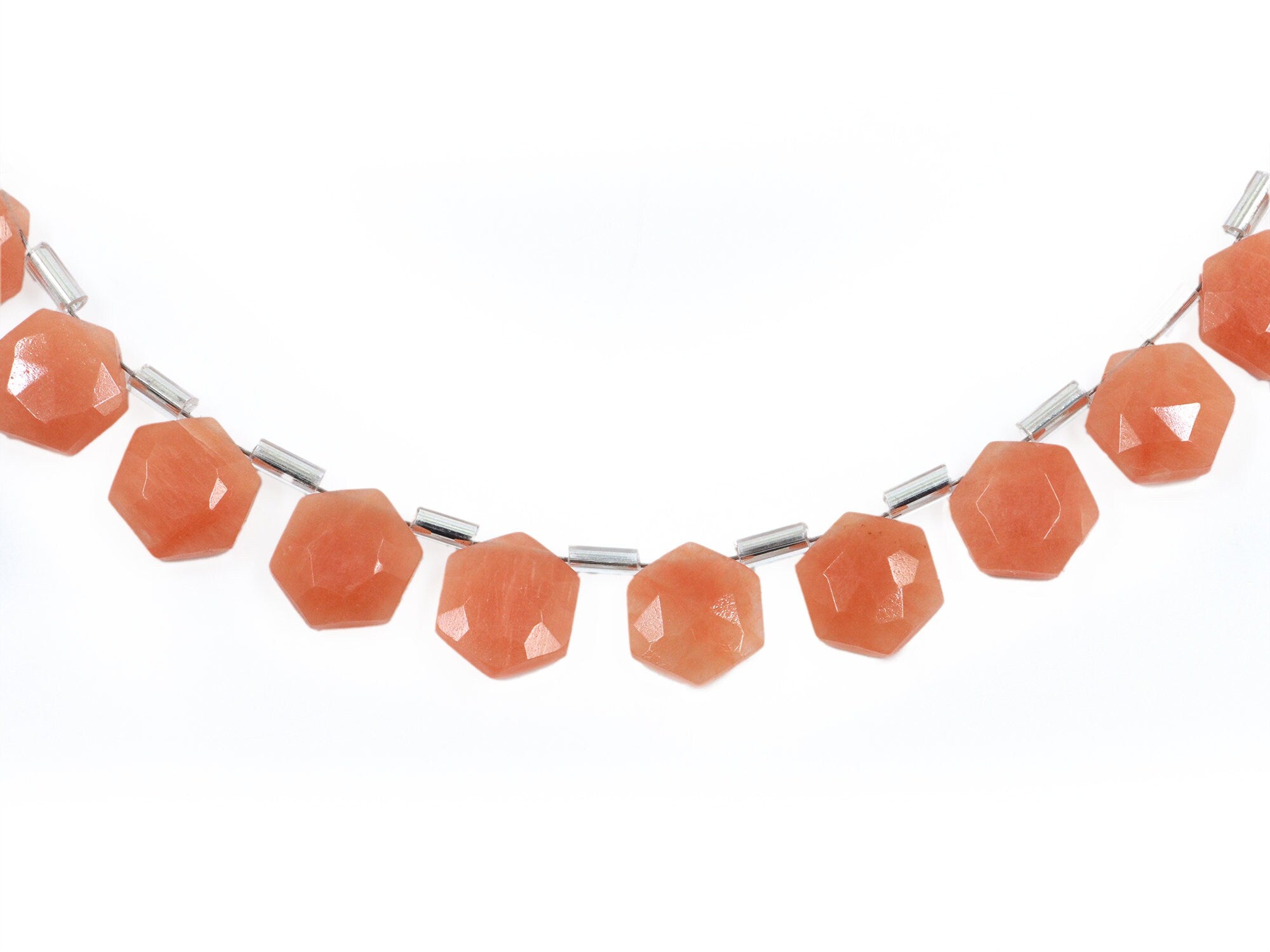AA Quality Peach Amazonite Faceted Hexagon Beads Briolettes, Amazonite 6 Corner Hexagon, Amazonite Handmade Jewelry Making Gemstone