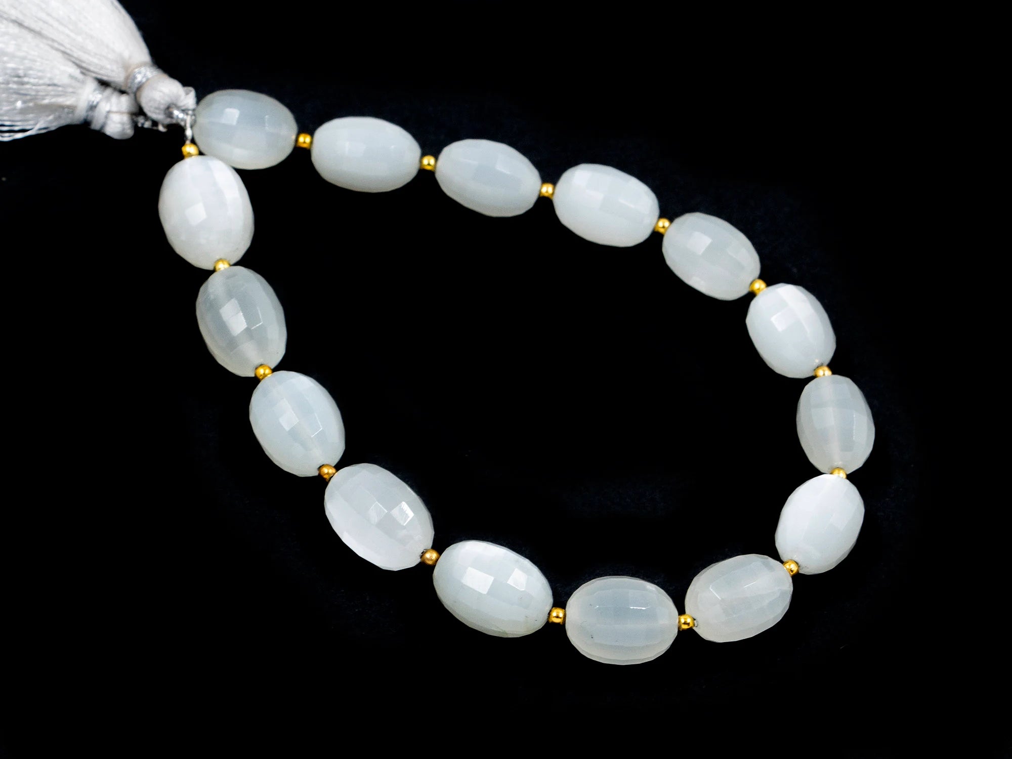 White Moonstone Faceted Oval Beads, Moonstone Oval Beads, White Moonstone Oval, Moonstone Jewelry Making Gemstone Beads, 9 Inches, SKU 1559