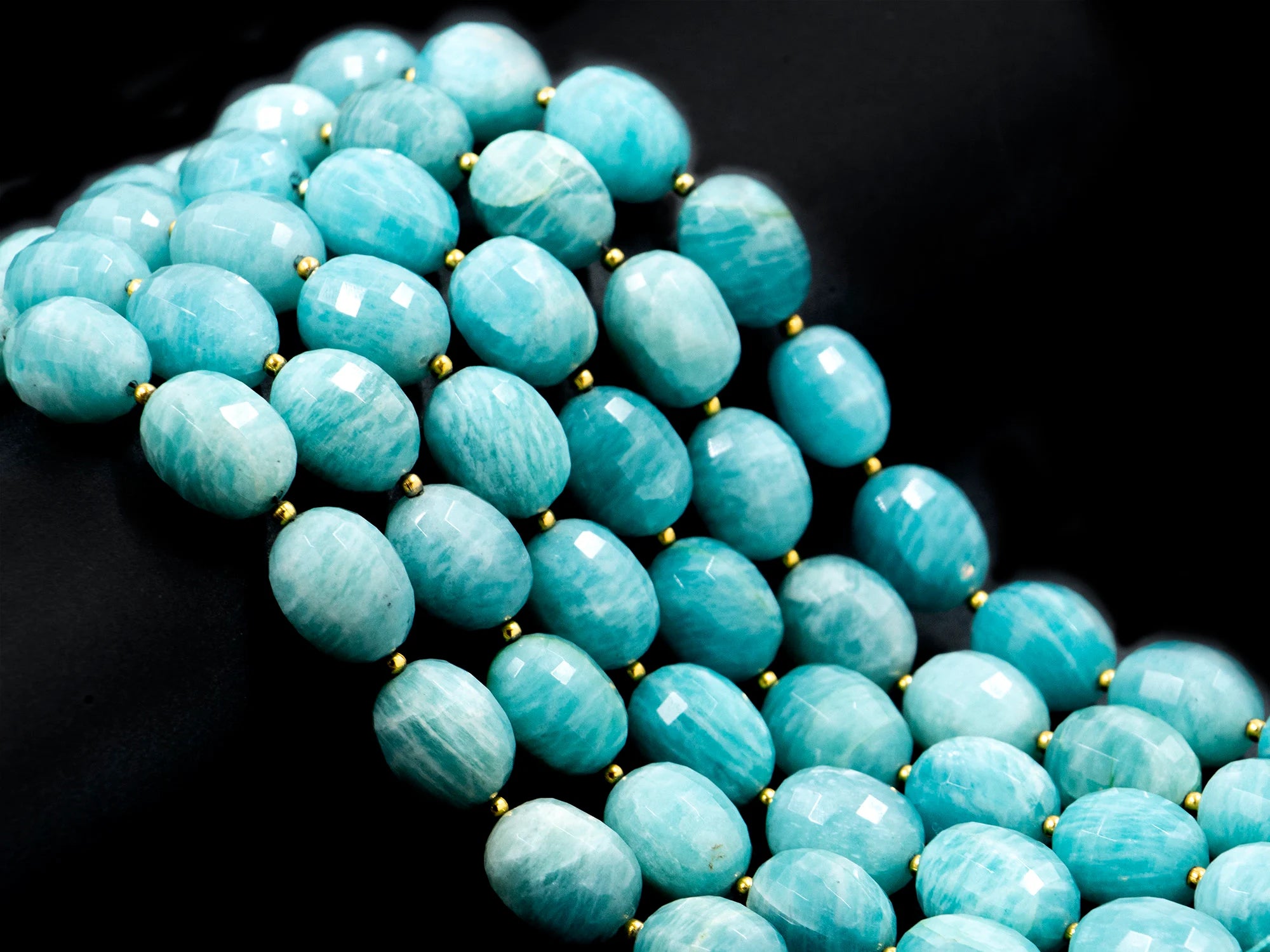 AA Quality Amazonite Faceted Oval Beads, Amazonite Handmade Jewelry Making Gemstone Beads, 9" Price Per Strand, Birthstone Beads (SKU1567)