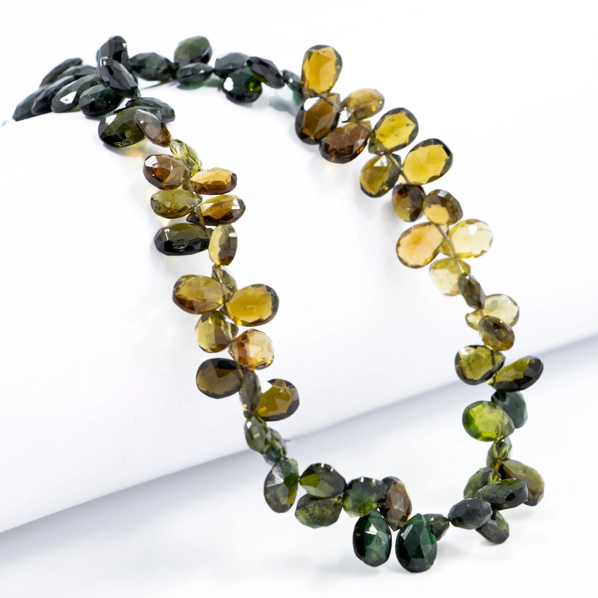 Natural Chrome Tourmaline Faceted Pear Beads, Chrome Tourmaline Pears, Tourmaline Handmade Jewelry Making Beads, 9 Inch Strand