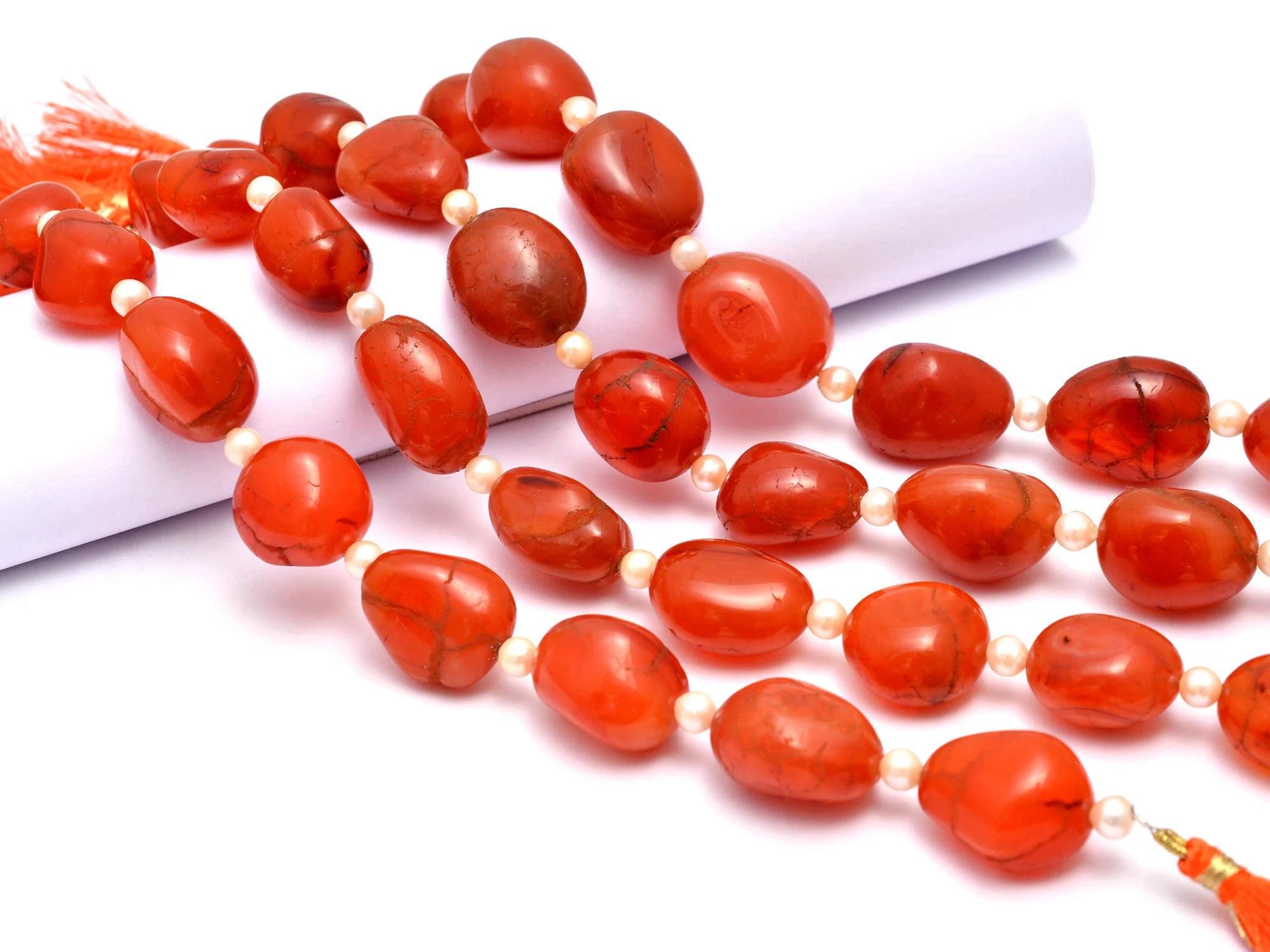 9 Piece Carnelian Smooth Nuggets Beads, Carnelian Plain Nuggets Tumble Beads, SKU956
