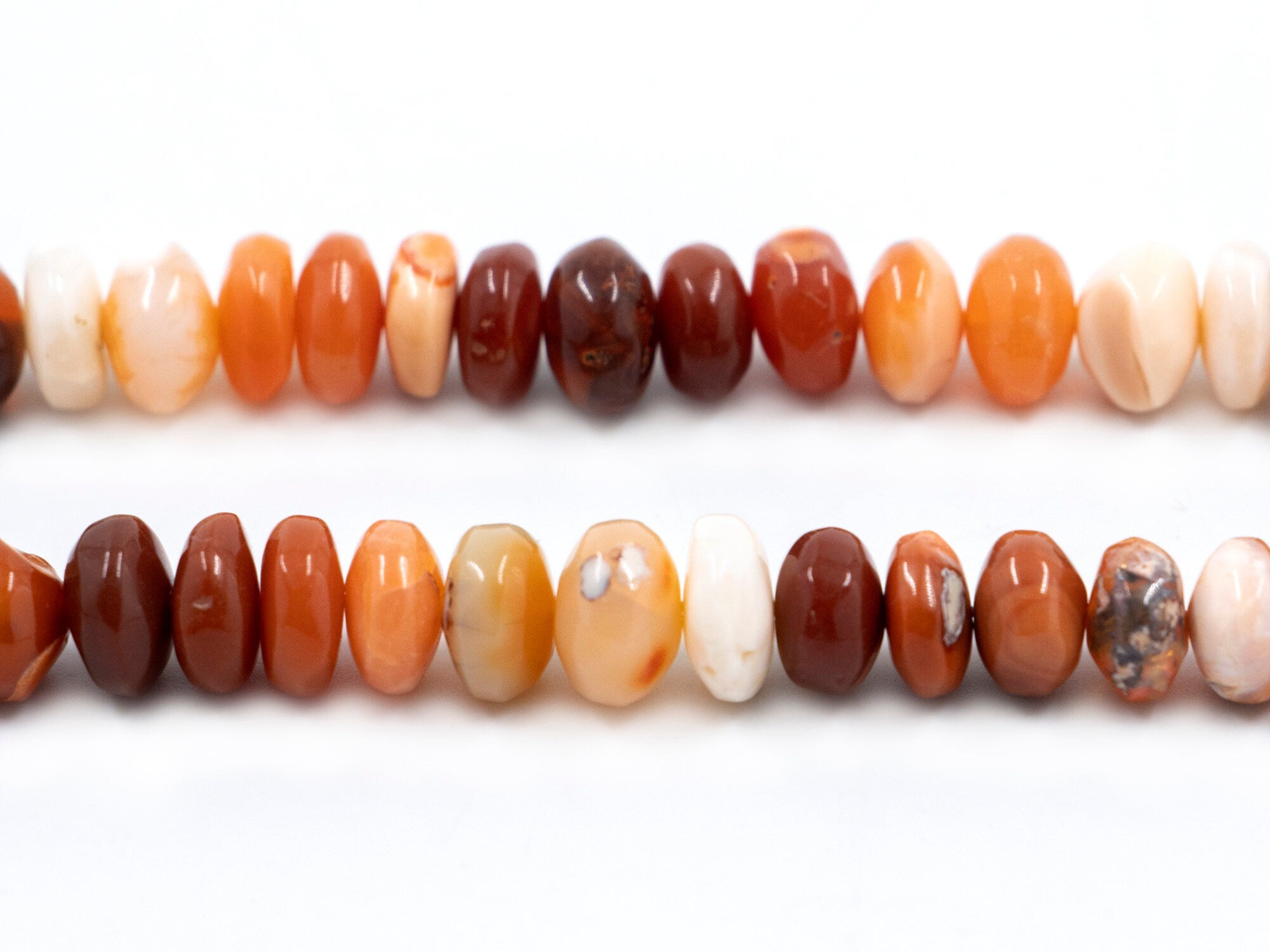 Natural Mexican Fire Opal Smooth Rondelle Beads, Fire Opal Rondelle Beads, Opal Handmade, Jewelry Making Gemstone Beads