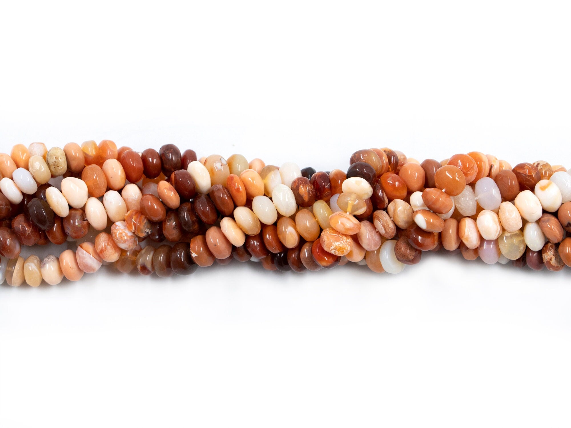 Natural Mexican Fire Opal Smooth Rondelle Beads, Fire Opal Rondelle Beads, Opal Handmade, Jewelry Making Gemstone Beads