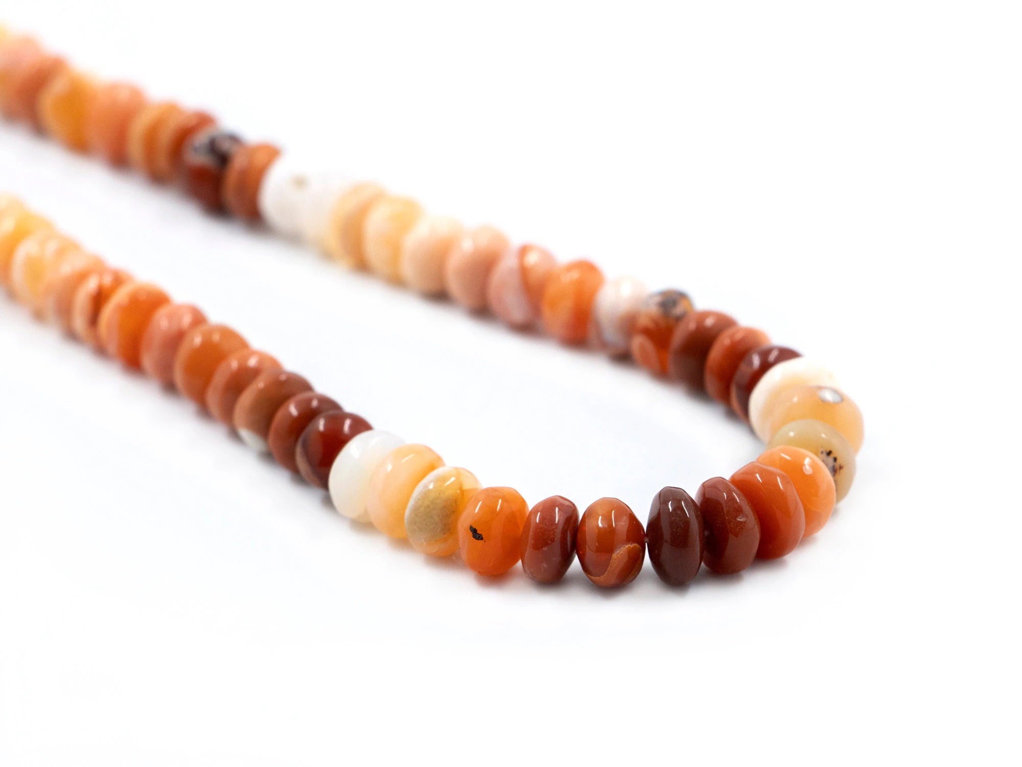 Natural Mexican Fire Opal Smooth Rondelle Beads, Fire Opal Rondelle Beads, Opal Handmade, Jewelry Making Gemstone Beads