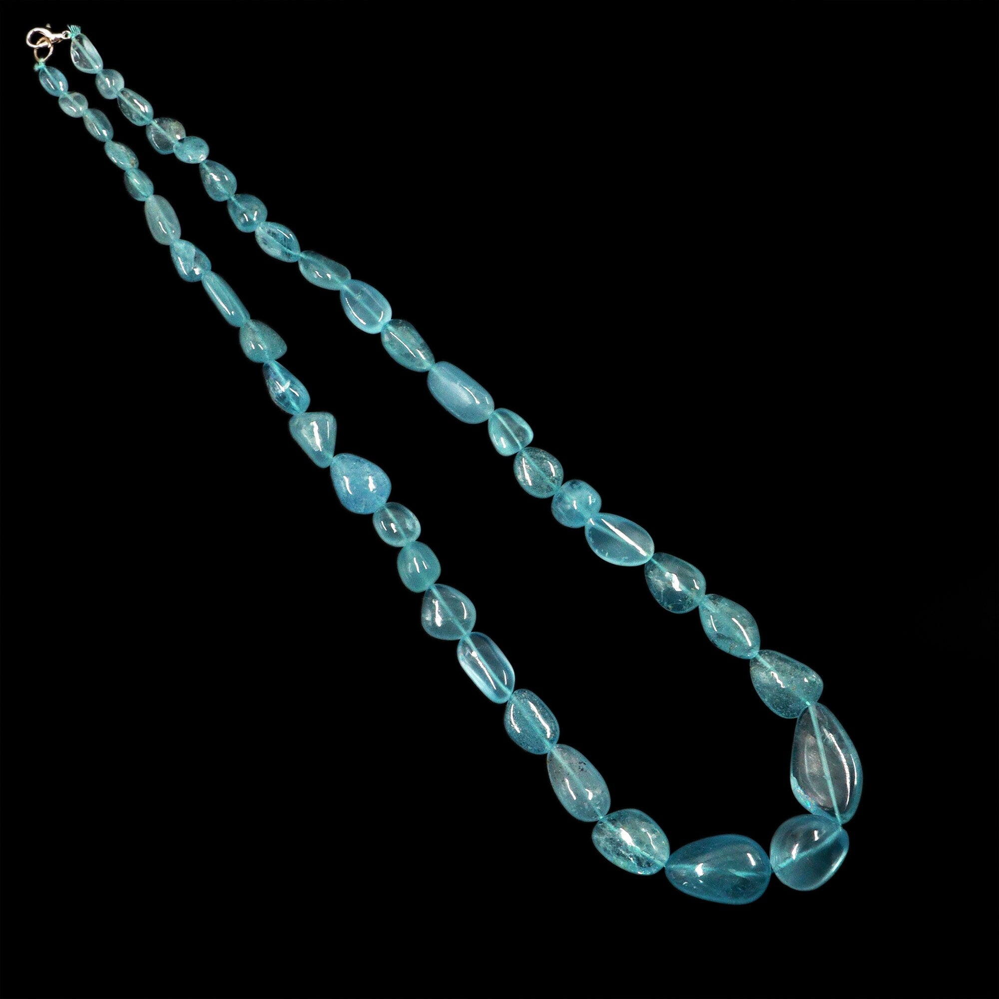 AA Quality Blue Aquamarine Fancy Shape Smooth Nuggets Necklace, Natural Aquamarine Smooth Nuggets Necklace, Handmade Necklace, SKU1438