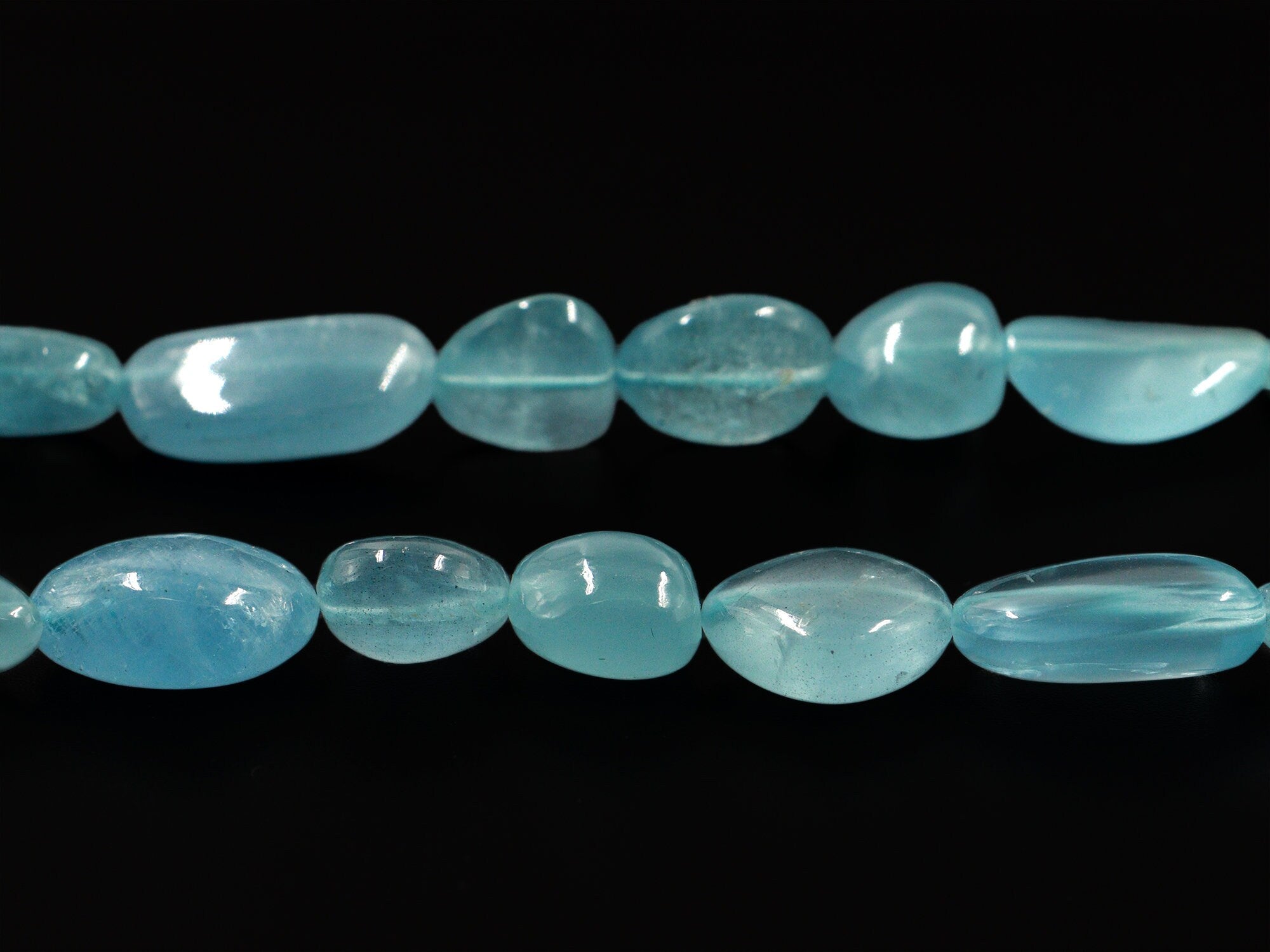 AA Quality Blue Aquamarine Fancy Shape Smooth Nuggets Necklace, Natural Aquamarine Smooth Nuggets Necklace, Handmade Necklace, SKU1438