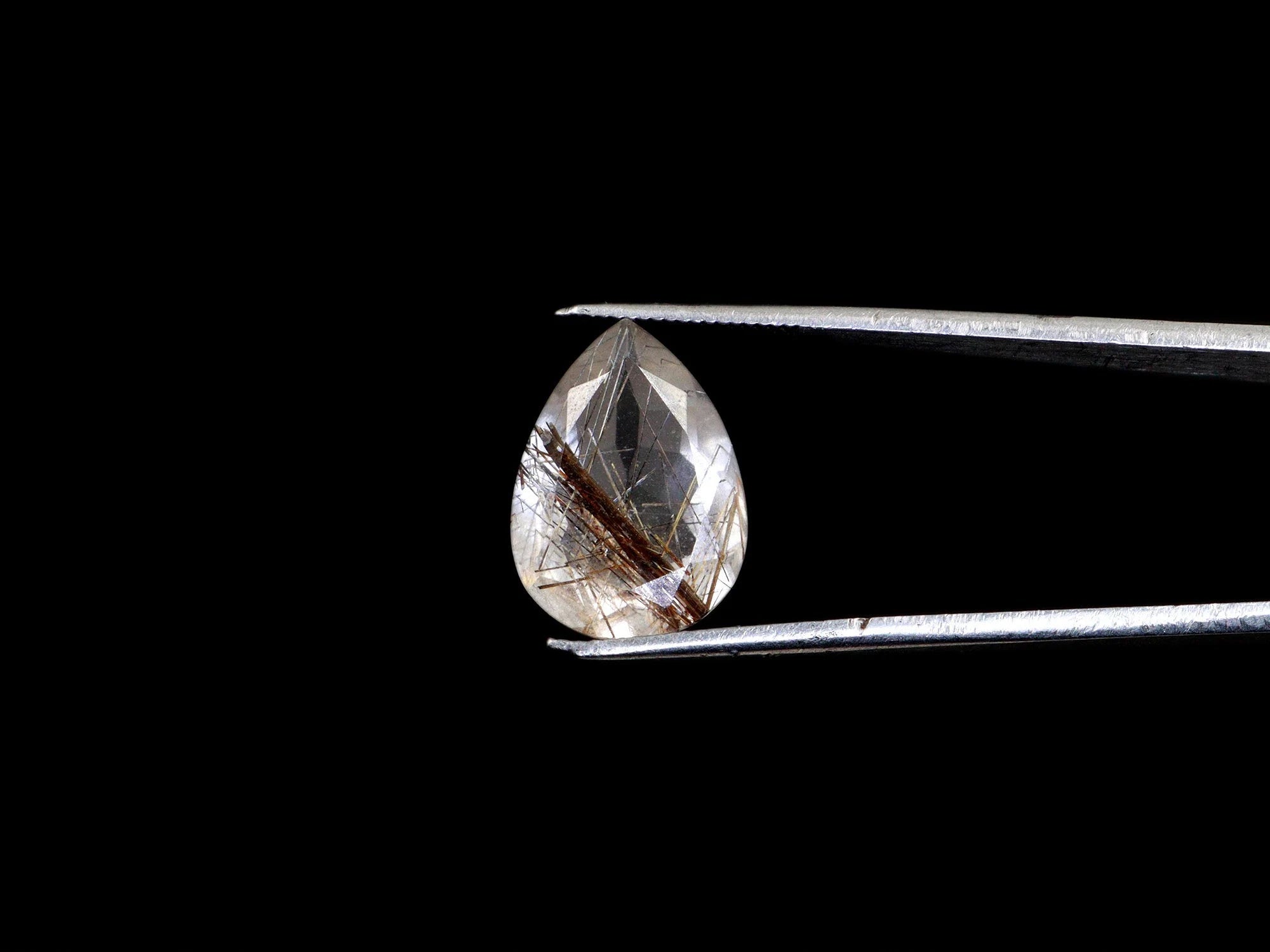 Black Rutile Pear Cut Loose Gemstone, 12x16.5 mm, Black Rutile Pear, Black Rutile Ring Cut, Rutile Jewelry Making, SKU1665
