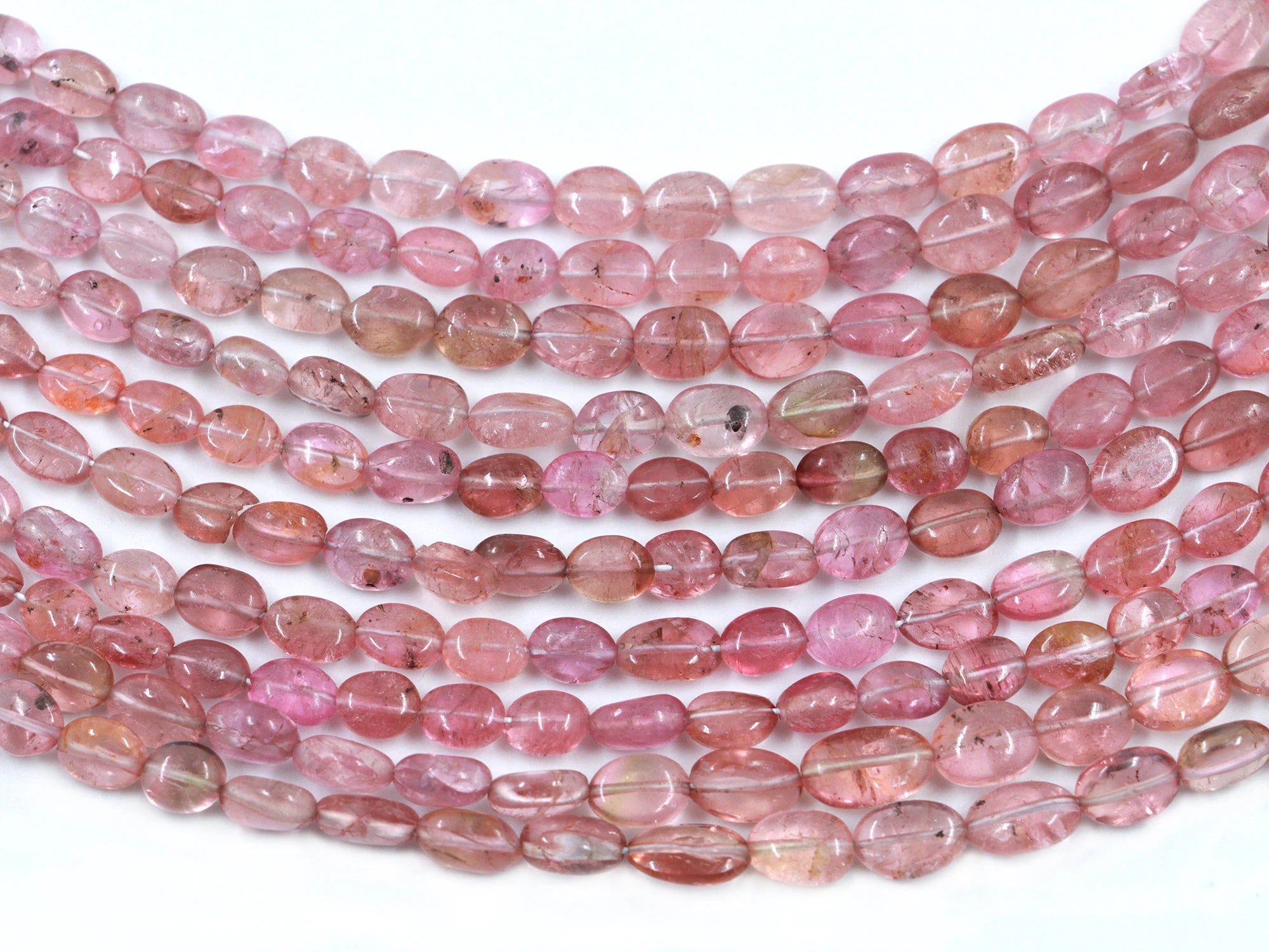 Natural Pink Tourmaline Smooth Oval Beads, 3x3.5 mm To 5x7 mm, Pink Tourmaline Oval, Tourmaline Jewelry Making Gemstone , 18 Inch