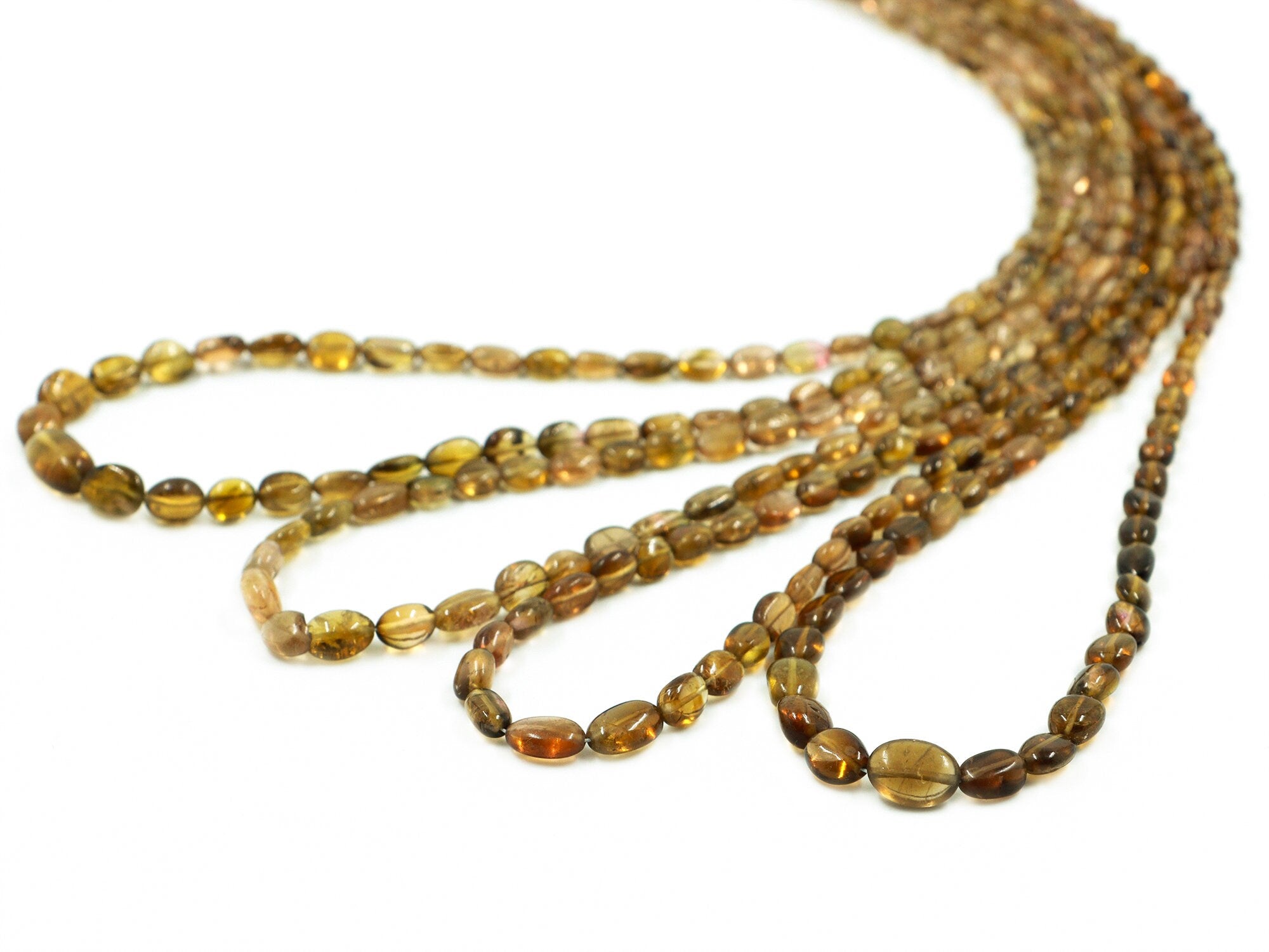 Natural Green Tourmaline Smooth Oval Beads, 3x3.5 mm To 5x7 mm, Green Tourmaline Oval, Tourmaline Jewelry Making Gemstone,18 Inches
