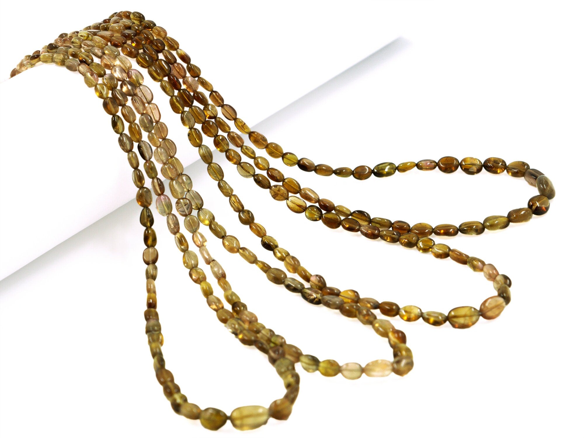 Natural Green Tourmaline Smooth Oval Beads, 3x3.5 mm To 5x7 mm, Green Tourmaline Oval, Tourmaline Jewelry Making Gemstone,18 Inches