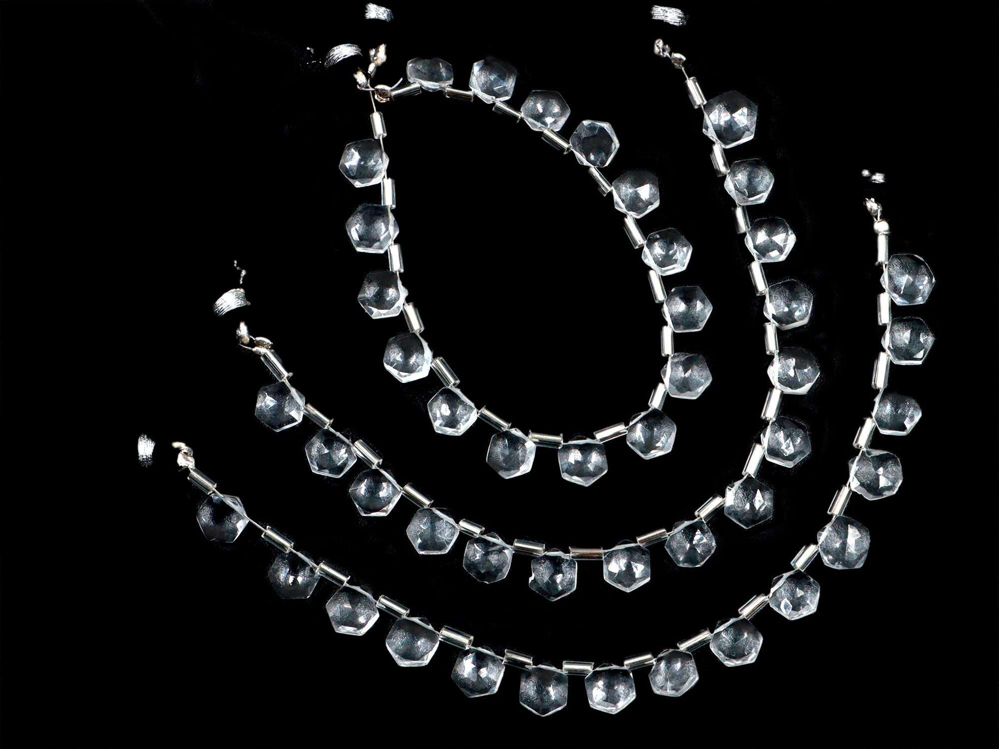 AA Quality Crystal Quartz Faceted Hexagon Beads, Crystal Quartz 6 Corner Hexagon, Crystal Quartz Handmade Jewelry Making Gemstone