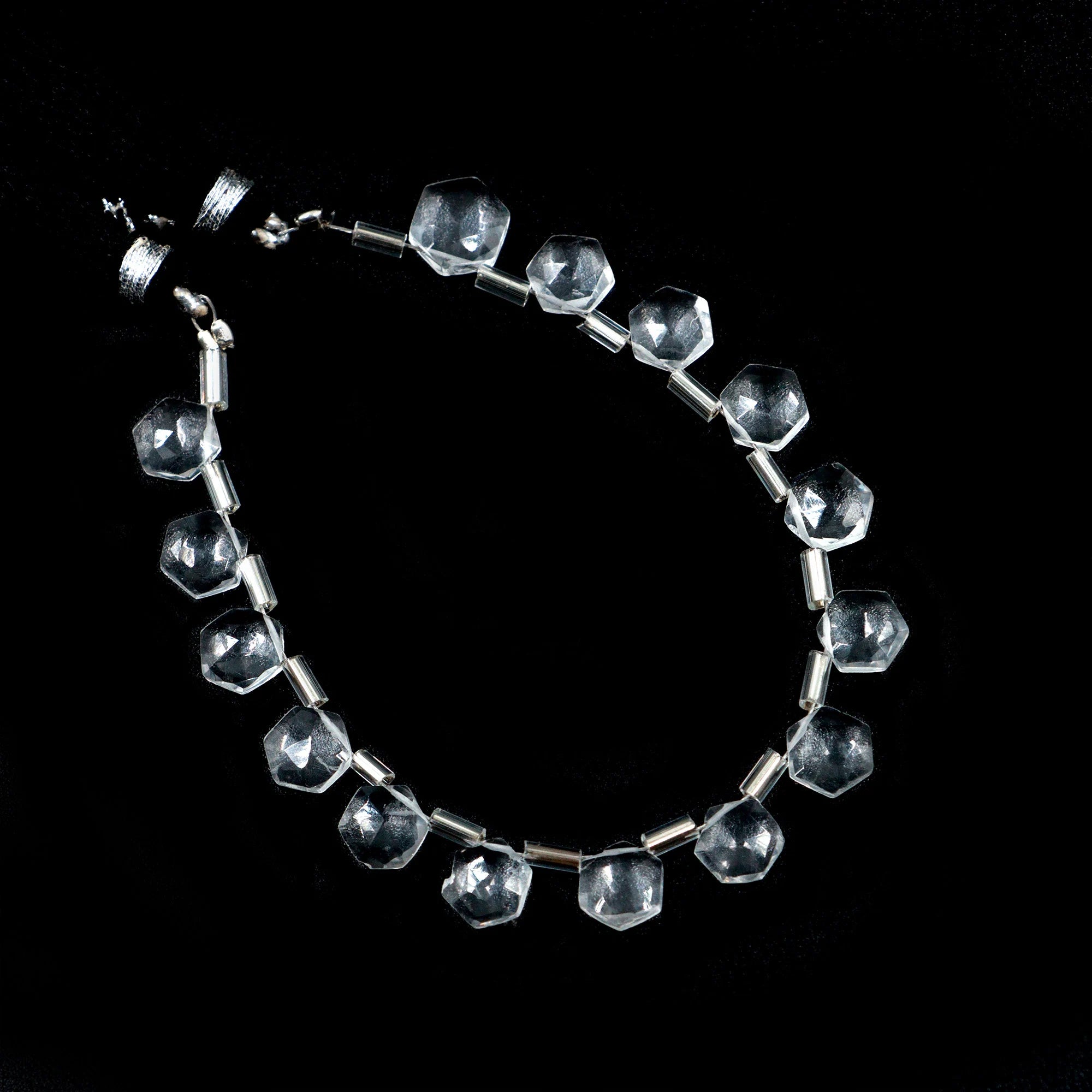 AA Quality Crystal Quartz Faceted Hexagon Beads, Crystal Quartz 6 Corner Hexagon, Crystal Quartz Handmade Jewelry Making Gemstone