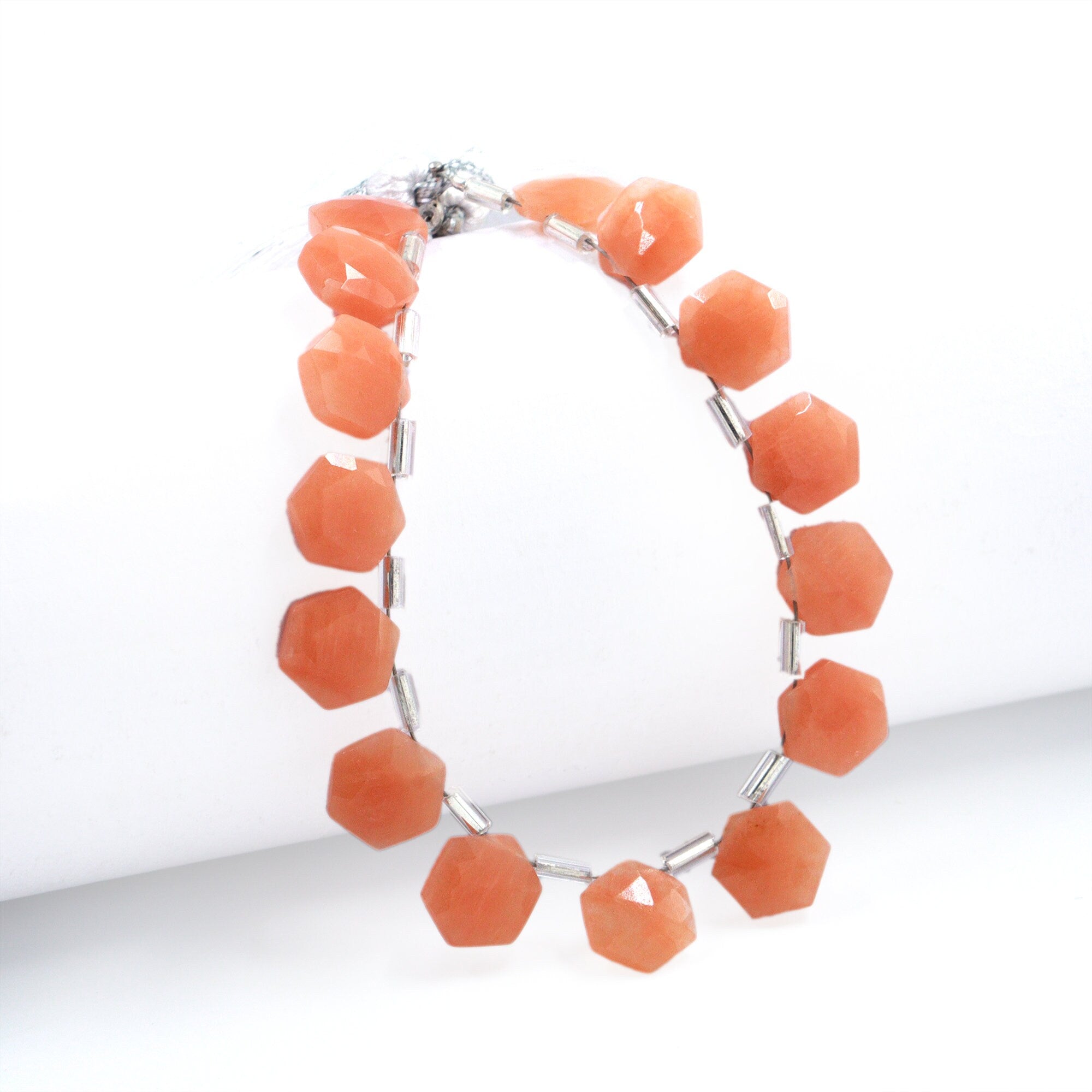 AA Quality Peach Amazonite Faceted Hexagon Beads Briolettes, Amazonite 6 Corner Hexagon, Amazonite Handmade Jewelry Making Gemstone