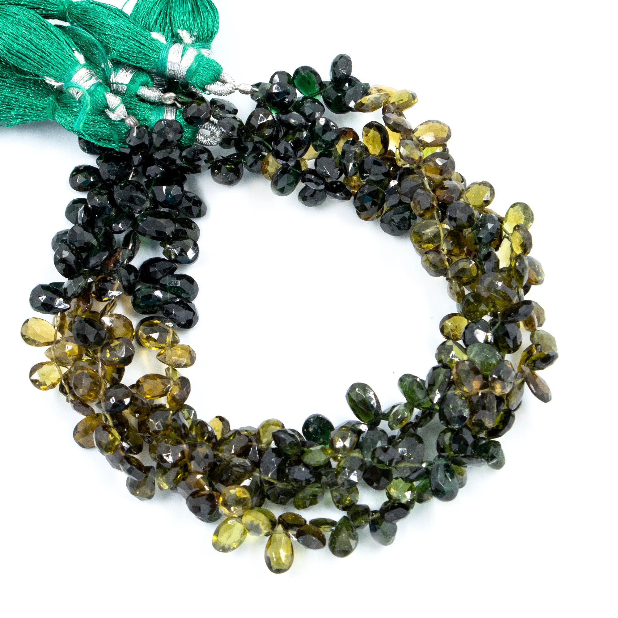 Natural Chrome Tourmaline Faceted Pear Beads, Chrome Tourmaline Pears, Tourmaline Handmade Jewelry Making Beads, 9 Inch Strand