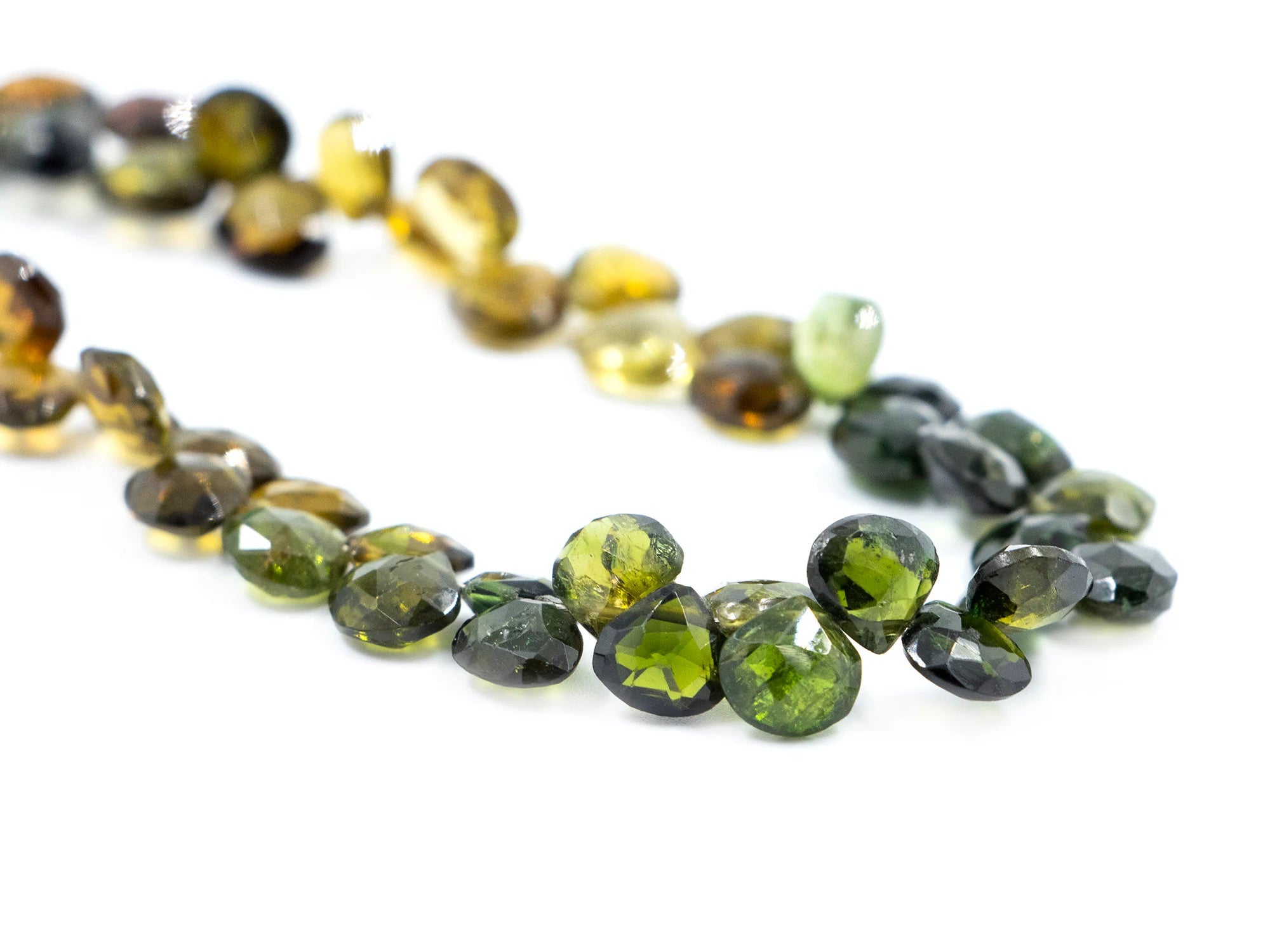 Chrome Tourmaline Beads, Faceted Heart Shape Beads, Chrome Tourmaline Heart, Tourmaline Beads For Jewelry, 9" Strand (SKU298)