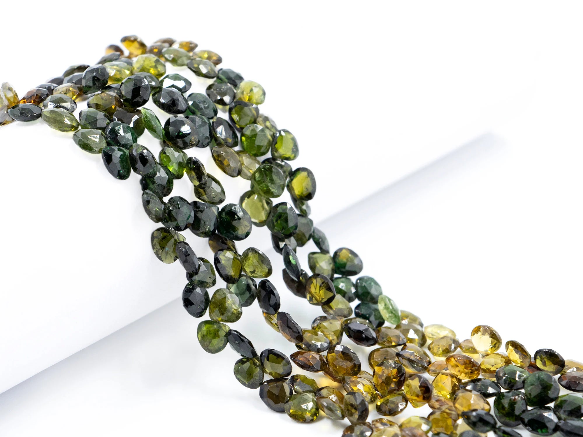 Chrome Tourmaline Beads, Faceted Heart Shape Beads, Chrome Tourmaline Heart, Tourmaline Beads For Jewelry, 9" Strand (SKU298)