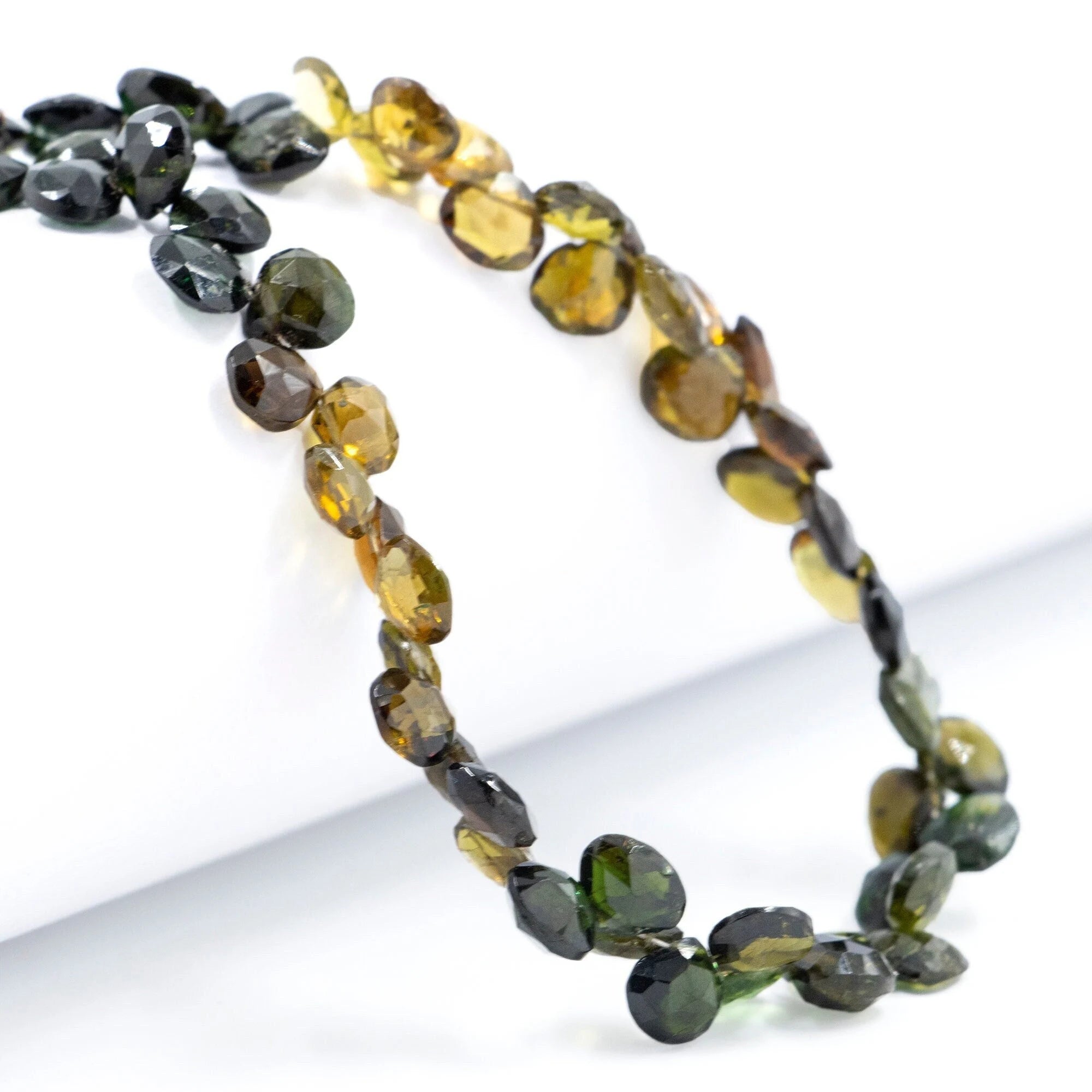 Chrome Tourmaline Beads, Faceted Heart Shape Beads, Chrome Tourmaline Heart, Tourmaline Beads For Jewelry, 9" Strand (SKU298)