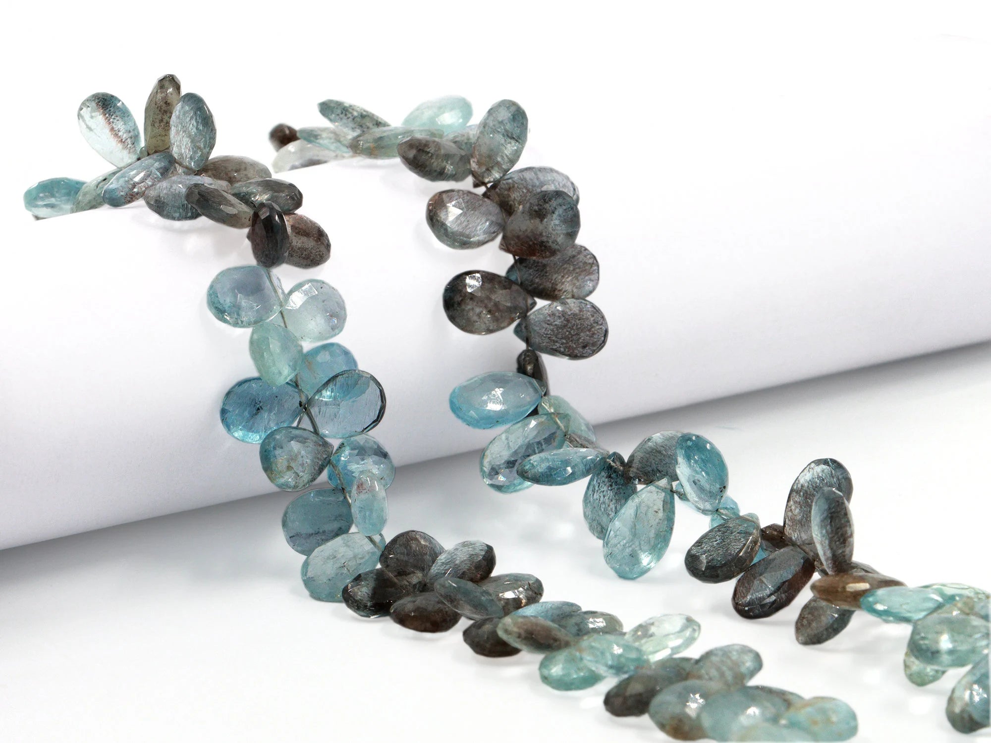 Moss Aquamarine Faceted Pear Beads, Moss Aquamarine Pear, Aquamarine Handmade Jewelry Making Gemstone Beads, 9 Inch Strand