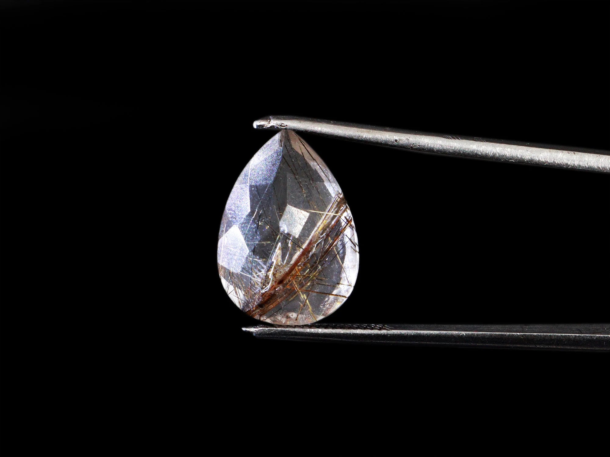 Black Rutile Pear Cut Loose Gemstone, 12x16.5 mm, Black Rutile Pear, Black Rutile Ring Cut, Rutile Jewelry Making, SKU1665