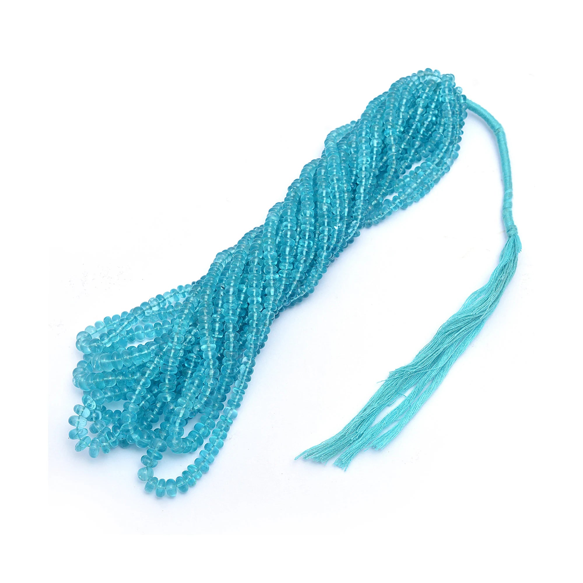 AAA Quality Sky Apatite Smooth Rondelle Beads, 4 mm To 7 mm, Sky Apatite Beads, Apatite Handmade Jewelry Making Beads, 17 Inch, SKU365