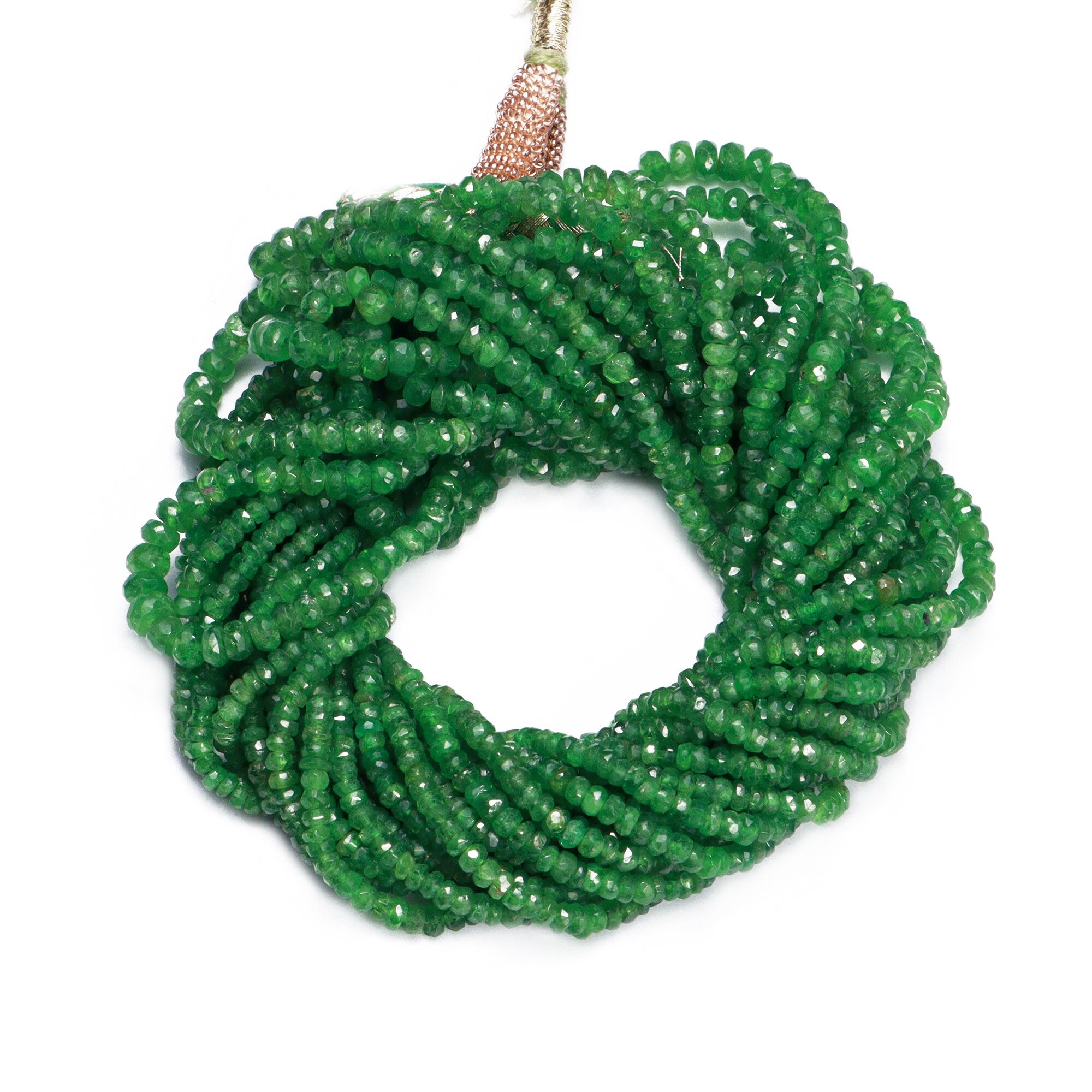 Tsavorite Garnet Faceted Rondelle Beads, 2 mm To 5 mm, Tsavorite Rondelle Beads, Tsavorite Handmade Jewelry Making Gemstone Beads, SKU1427