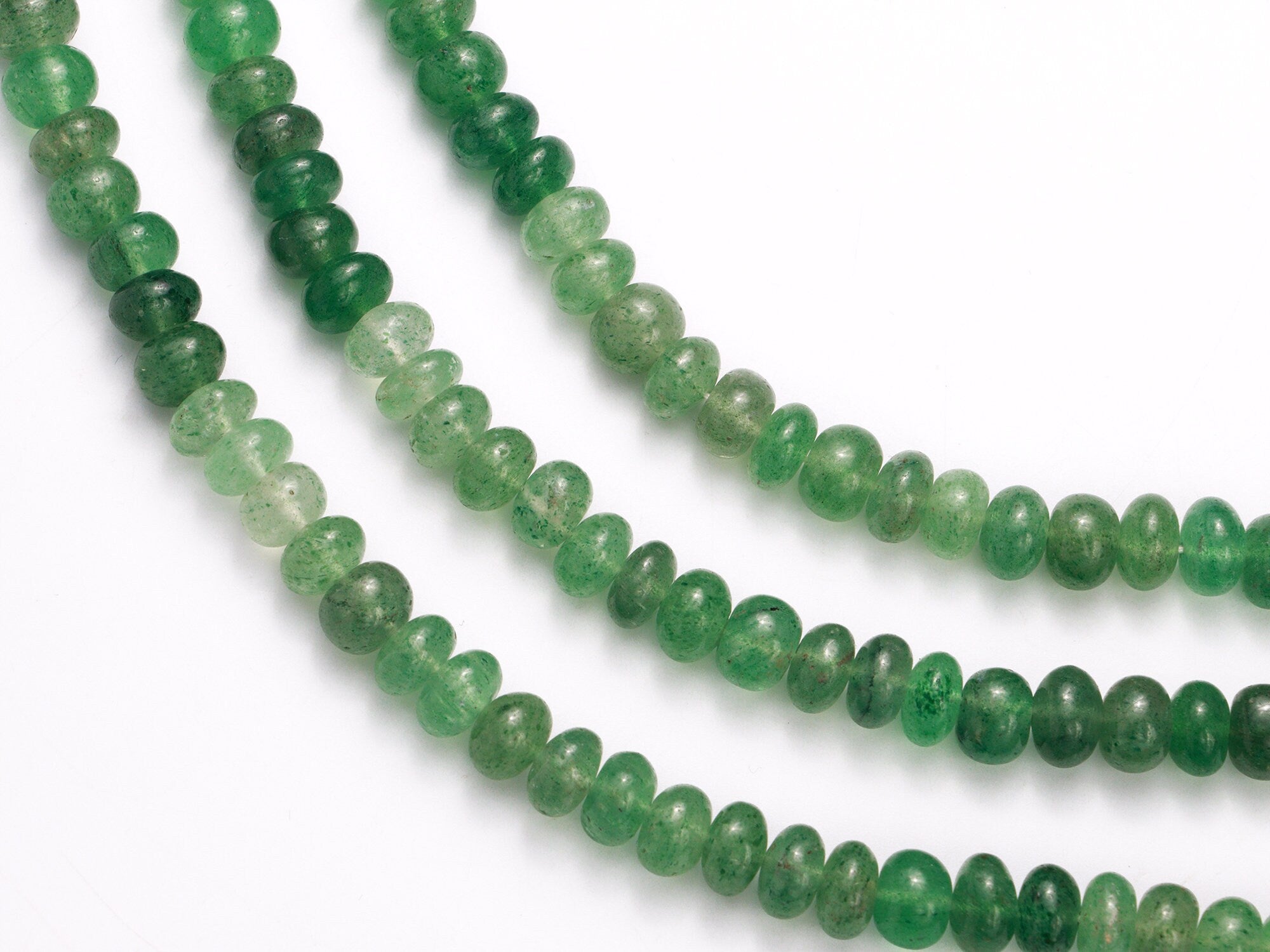 Green Strawberry Quartz Smooth Rondelle Beads, Strawberry Quartz Beads, Strawberry Quartz Jewelry Making Gemstone Beads